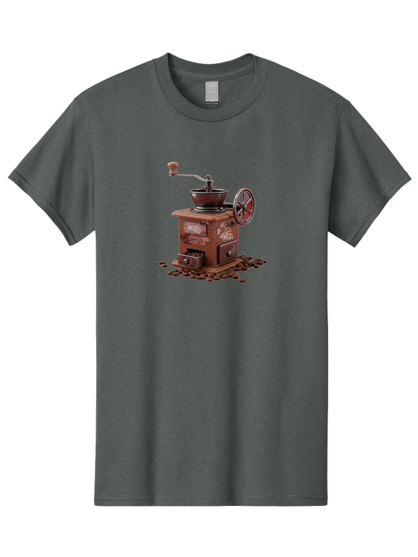 Vintage-Coffee-Grinder-Cafe Men'S Graphic Tee, 100% Cotton, Comfortable Casual Summer Wear, Machine Washable, Vintage Coffee Grinder, Antique Machinery, Manual Grinding, Coffee Beans, Old-Fashioned, Nostalgic Kitchen, Coffee Lover, Bab572
