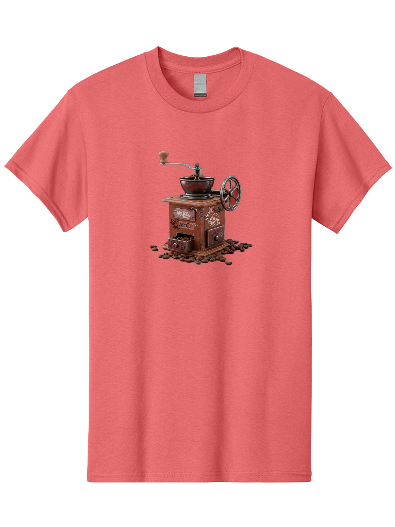 Vintage-Coffee-Grinder-Cafe Men'S Graphic Tee, 100% Cotton, Comfortable Casual Summer Wear, Machine Washable, Vintage Coffee Grinder, Antique Machinery, Manual Grinding, Coffee Beans, Old-Fashioned, Nostalgic Kitchen, Coffee Lover, Bab572