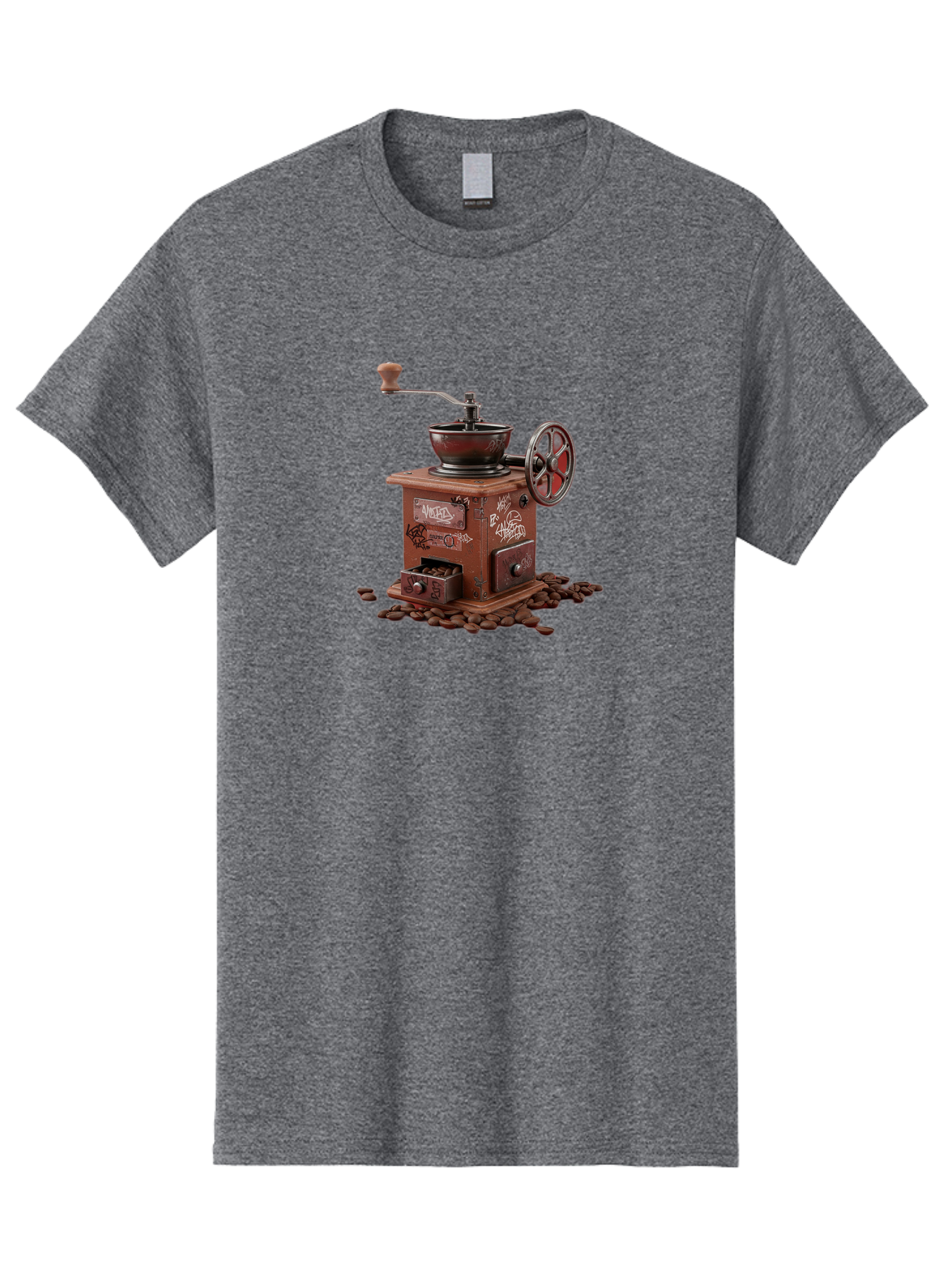 Vintage-Coffee-Grinder-Cafe Men'S Graphic Tee, 100% Cotton, Comfortable Casual Summer Wear, Machine Washable, Vintage Coffee Grinder, Antique Machinery, Manual Grinding, Coffee Beans, Old-Fashioned, Nostalgic Kitchen, Coffee Lover, Bab572