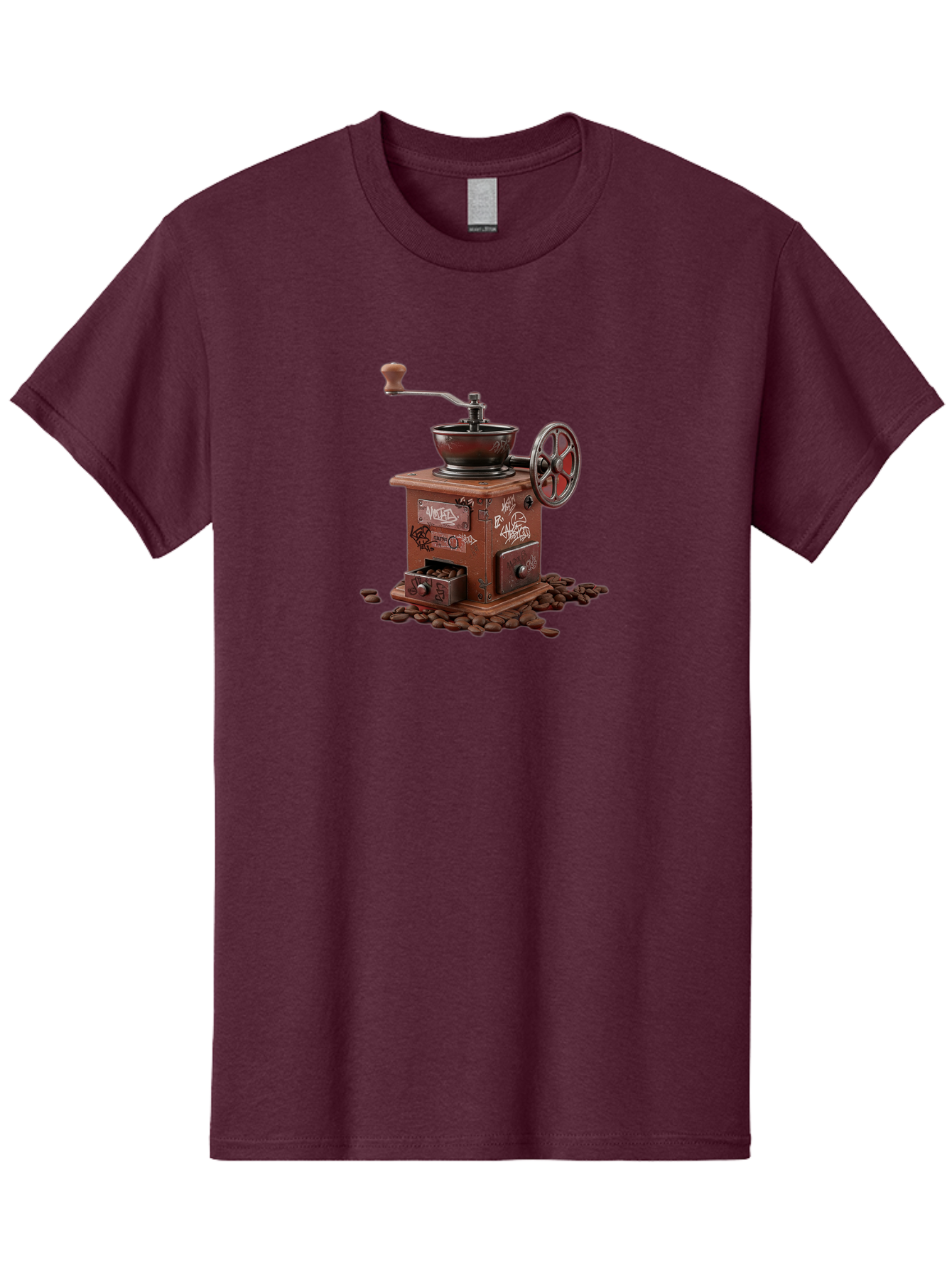 Vintage-Coffee-Grinder-Cafe Men'S Graphic Tee, 100% Cotton, Comfortable Casual Summer Wear, Machine Washable, Vintage Coffee Grinder, Antique Machinery, Manual Grinding, Coffee Beans, Old-Fashioned, Nostalgic Kitchen, Coffee Lover, Bab572