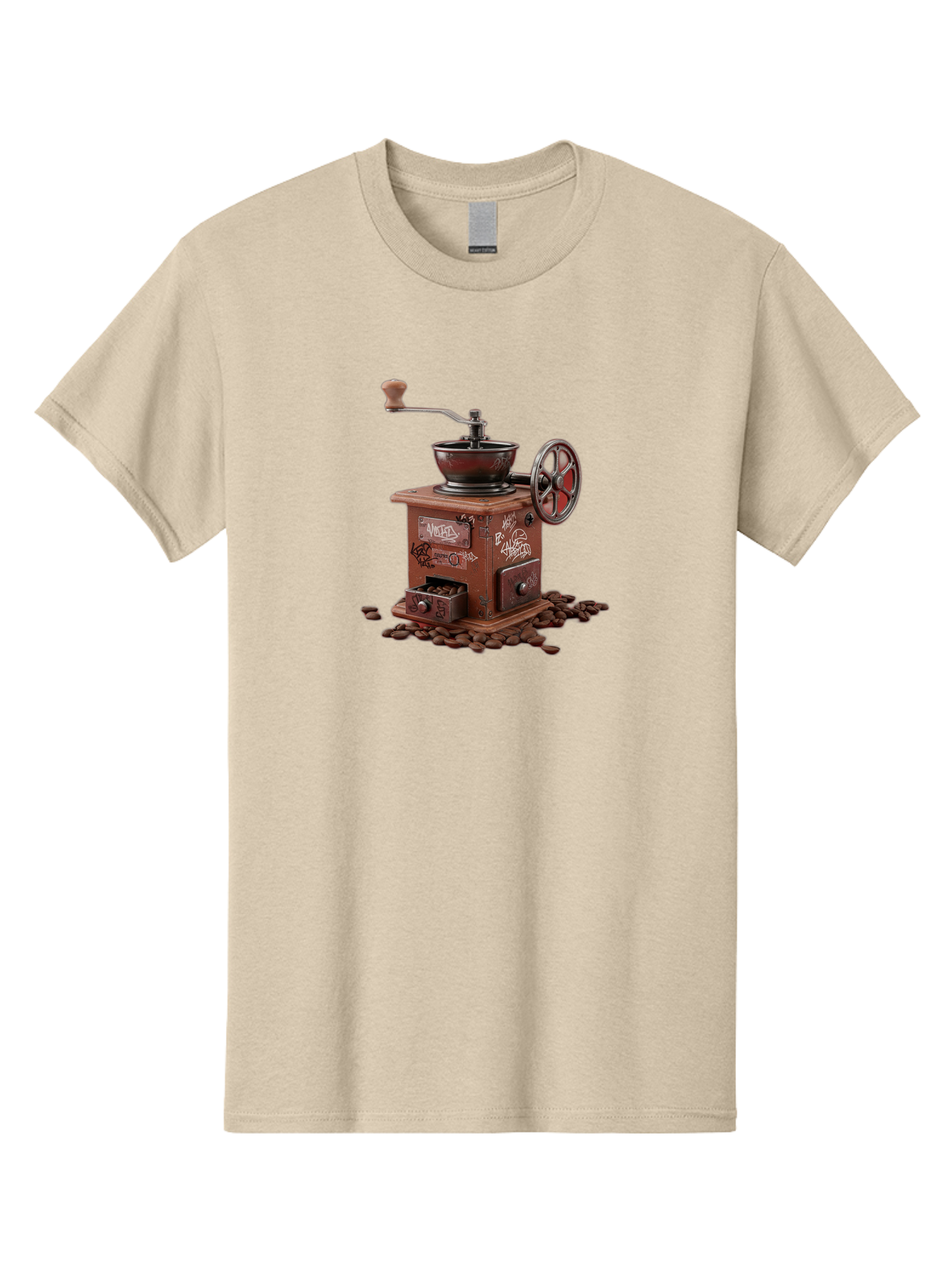 Vintage-Coffee-Grinder-Cafe Men'S Graphic Tee, 100% Cotton, Comfortable Casual Summer Wear, Machine Washable, Vintage Coffee Grinder, Antique Machinery, Manual Grinding, Coffee Beans, Old-Fashioned, Nostalgic Kitchen, Coffee Lover, Bab572