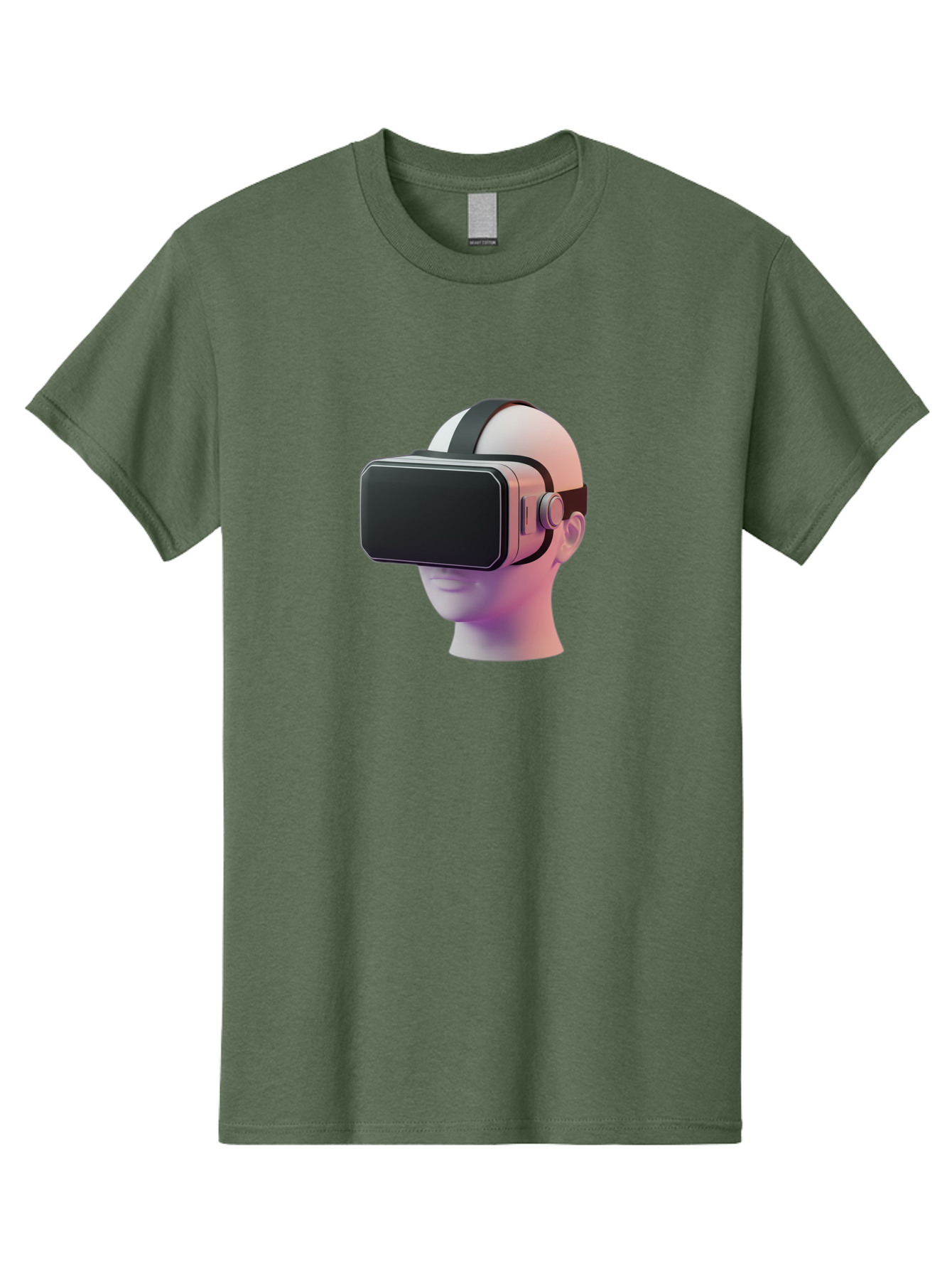 Vr-Headset-Mannequin Men'S Graphic Tee, 100% Cotton, Comfortable Casual Summer Wear, Machine Washable, Virtual Reality Headset, Vr Technology, Futuristic Design, Sleek Black, Modern Gadgets, Gaming, Immersive Experience, Innovative Tech Bab573