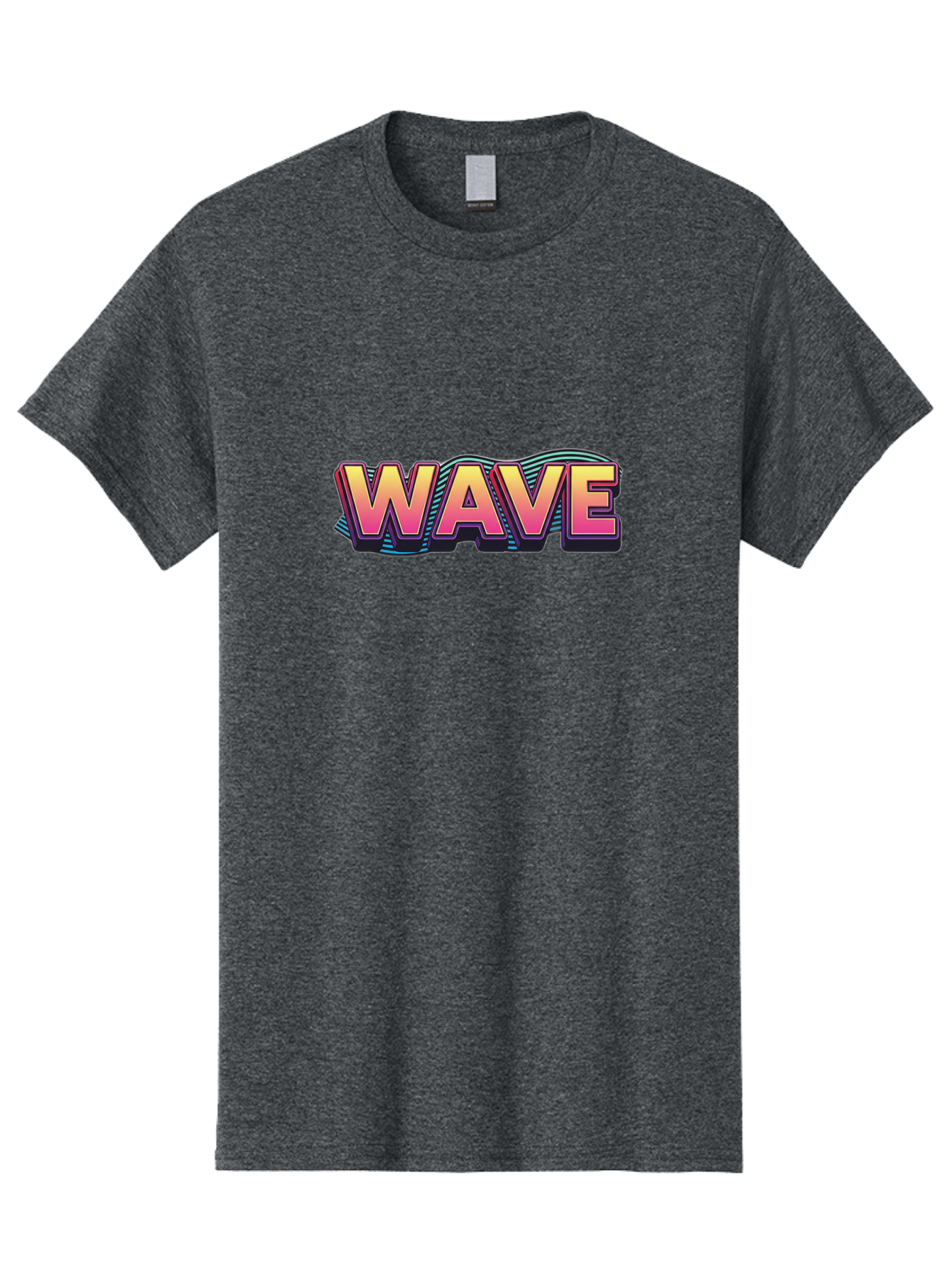 Wave Men'S Graphic Tee, 100% Cotton, Comfortable Casual Summer Wear, Machine Washable, Stylish Typography, Gradient Text, Wavy Design, Vibrant Colors, Modern Graphics, Bold Font, Retro Aesthetic, Colorful Illustration Bab578