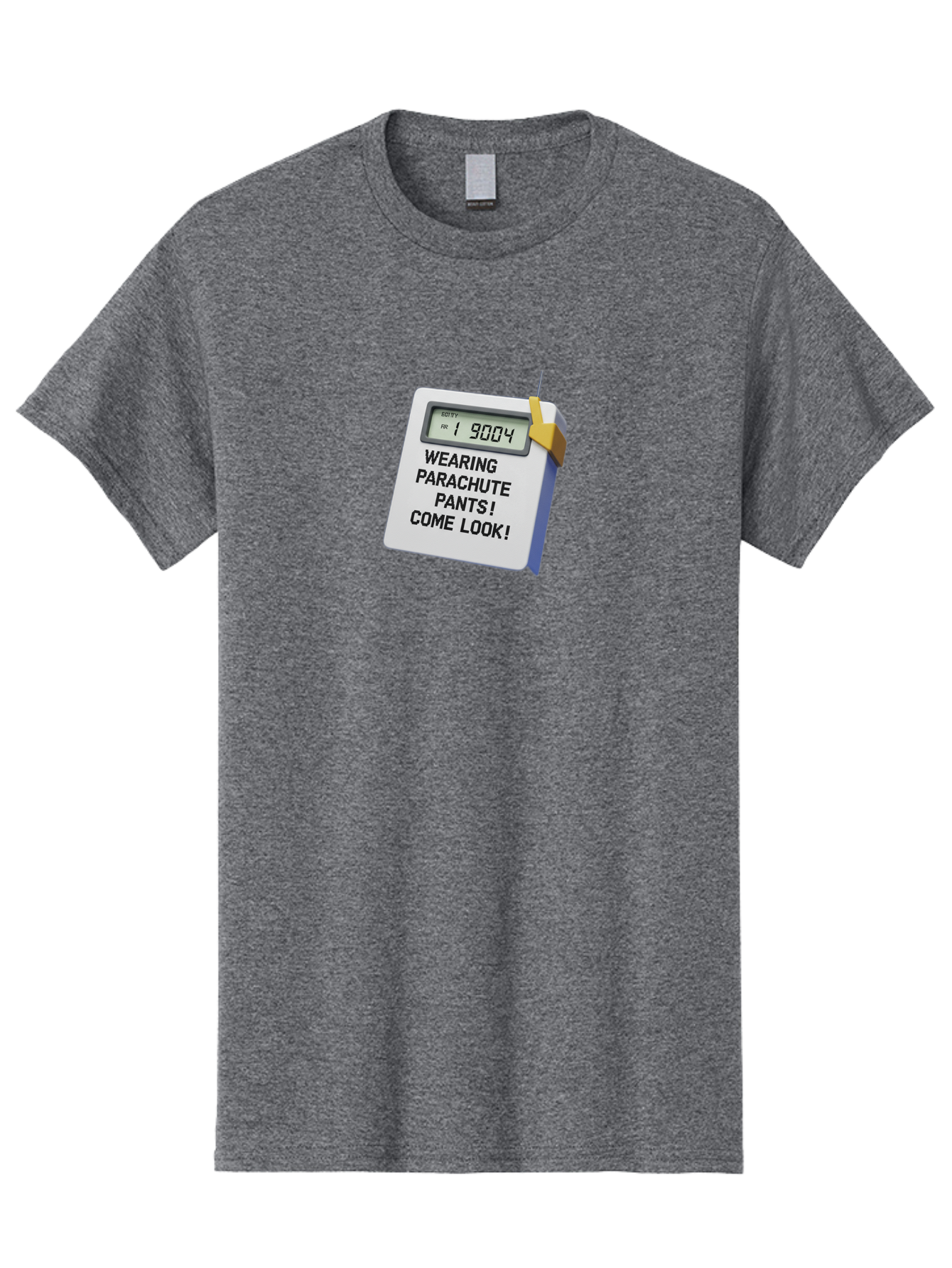 Wearing-Parachute-Pants-Come-Look Men'S Graphic Tee, 100% Cotton, Comfortable Casual Summer Wear, Machine Washable, Digital Calendar, 3D Rendering, Novelty Calendar, Fun Text, Parachute Pants Reference, Retro Fashion, 90S Nostalgia, Bab579