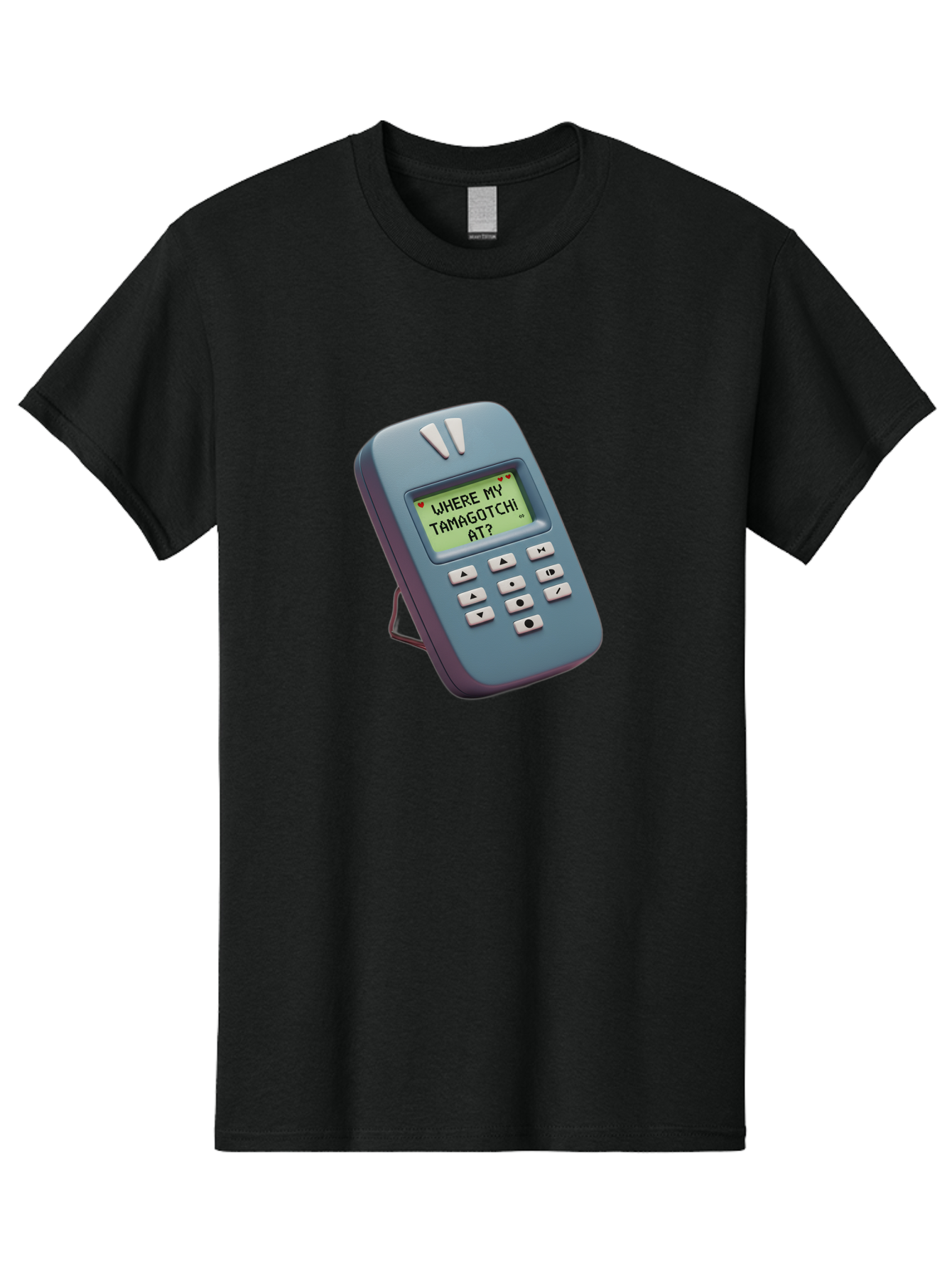 Where-My-Tamagotchi-At Men'S Graphic Tee, 100% Cotton, Comfortable Casual Summer Wear, Machine Washable, Retro Digital Pet, Nostalgic 90S Toy, Tamagotchi, Vintage Handheld Game, Classic Electronic Toy, Retro Gaming, Nostalgic Technology, Bab583