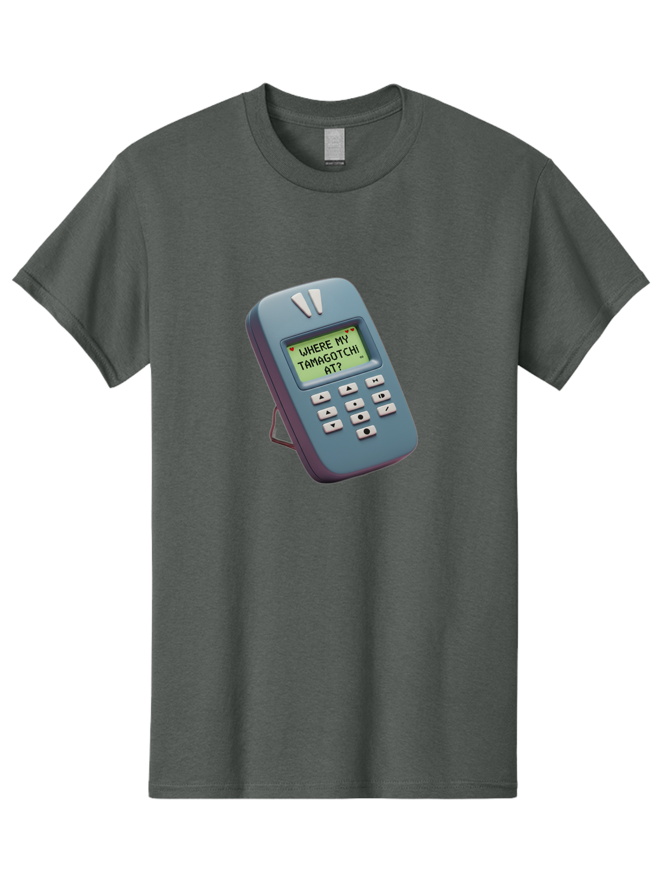 Where-My-Tamagotchi-At Men'S Graphic Tee, 100% Cotton, Comfortable Casual Summer Wear, Machine Washable, Retro Digital Pet, Nostalgic 90S Toy, Tamagotchi, Vintage Handheld Game, Classic Electronic Toy, Retro Gaming, Nostalgic Technology, Bab583
