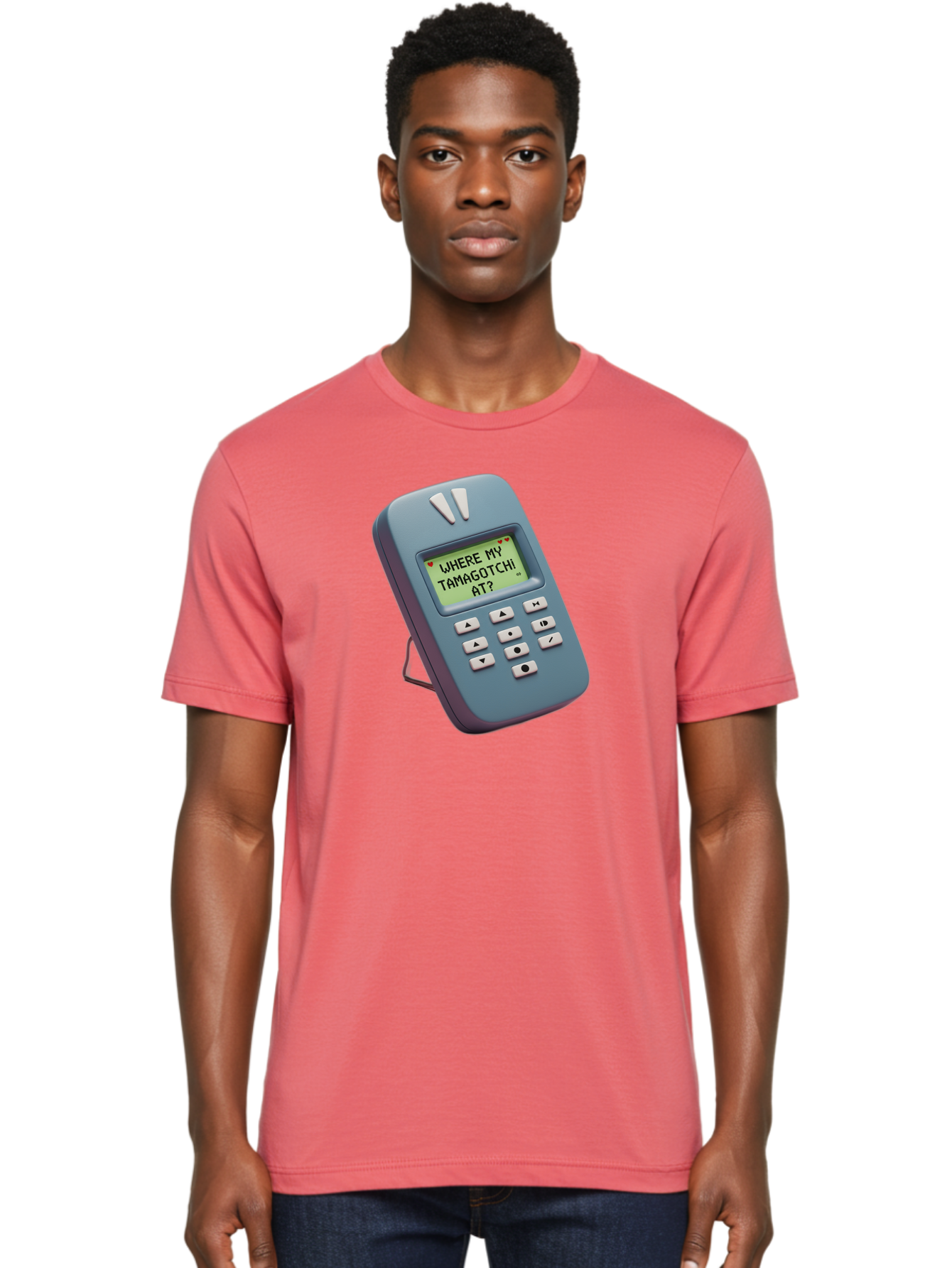 Where-My-Tamagotchi-At Men'S Graphic Tee, 100% Cotton, Comfortable Casual Summer Wear, Machine Washable, Retro Digital Pet, Nostalgic 90S Toy, Tamagotchi, Vintage Handheld Game, Classic Electronic Toy, Retro Gaming, Nostalgic Technology, Bab583