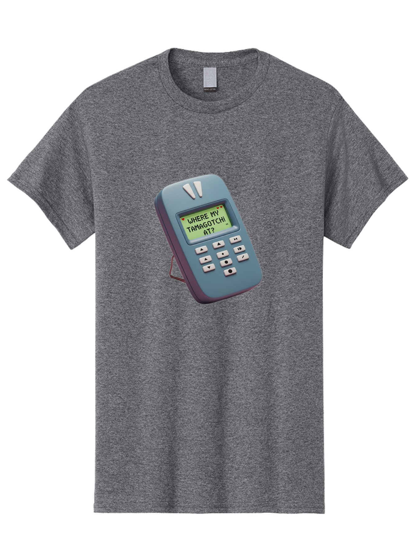 Where-My-Tamagotchi-At Men'S Graphic Tee, 100% Cotton, Comfortable Casual Summer Wear, Machine Washable, Retro Digital Pet, Nostalgic 90S Toy, Tamagotchi, Vintage Handheld Game, Classic Electronic Toy, Retro Gaming, Nostalgic Technology, Bab583