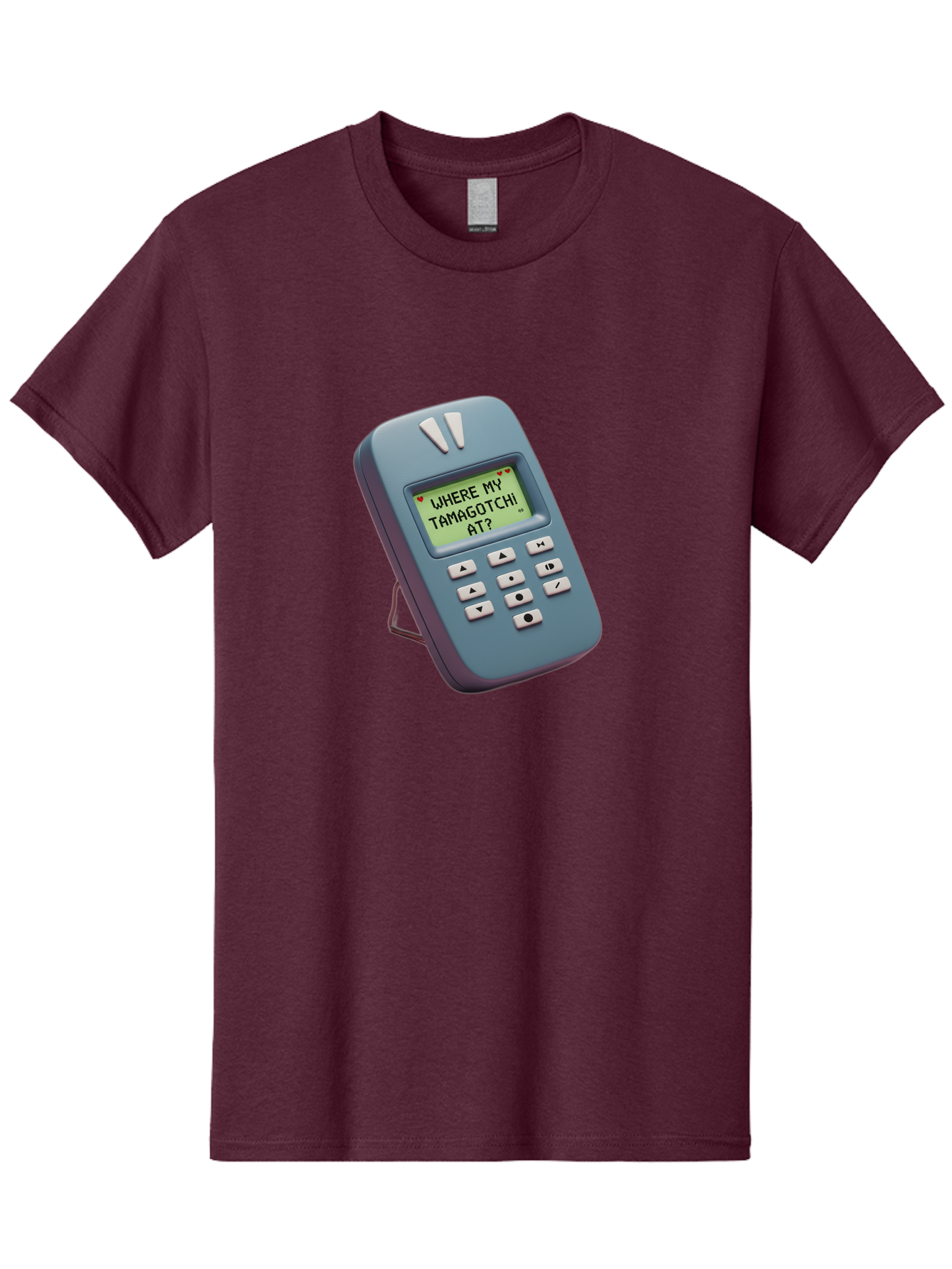 Where-My-Tamagotchi-At Men'S Graphic Tee, 100% Cotton, Comfortable Casual Summer Wear, Machine Washable, Retro Digital Pet, Nostalgic 90S Toy, Tamagotchi, Vintage Handheld Game, Classic Electronic Toy, Retro Gaming, Nostalgic Technology, Bab583