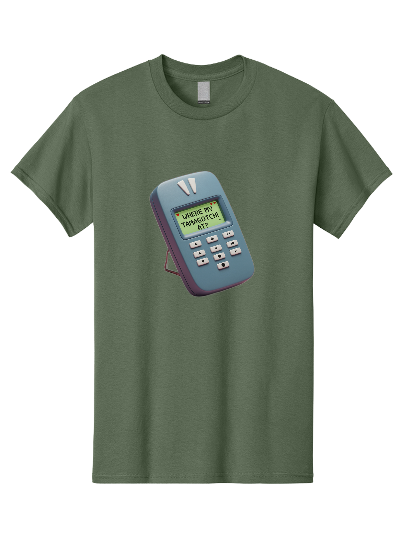 Where-My-Tamagotchi-At Men'S Graphic Tee, 100% Cotton, Comfortable Casual Summer Wear, Machine Washable, Retro Digital Pet, Nostalgic 90S Toy, Tamagotchi, Vintage Handheld Game, Classic Electronic Toy, Retro Gaming, Nostalgic Technology, Bab583