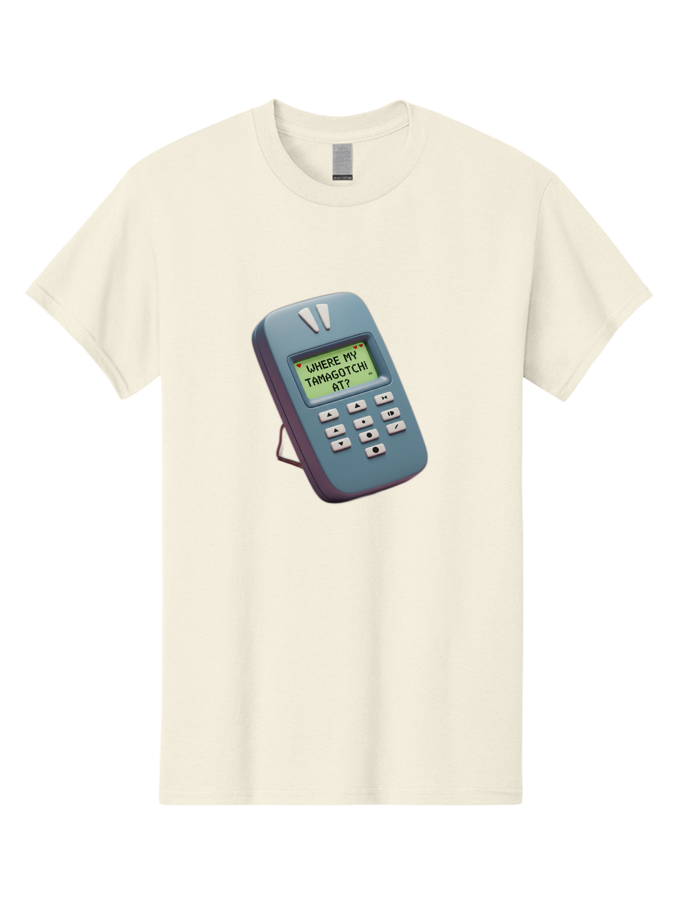Where-My-Tamagotchi-At Men'S Graphic Tee, 100% Cotton, Comfortable Casual Summer Wear, Machine Washable, Retro Digital Pet, Nostalgic 90S Toy, Tamagotchi, Vintage Handheld Game, Classic Electronic Toy, Retro Gaming, Nostalgic Technology, Bab583