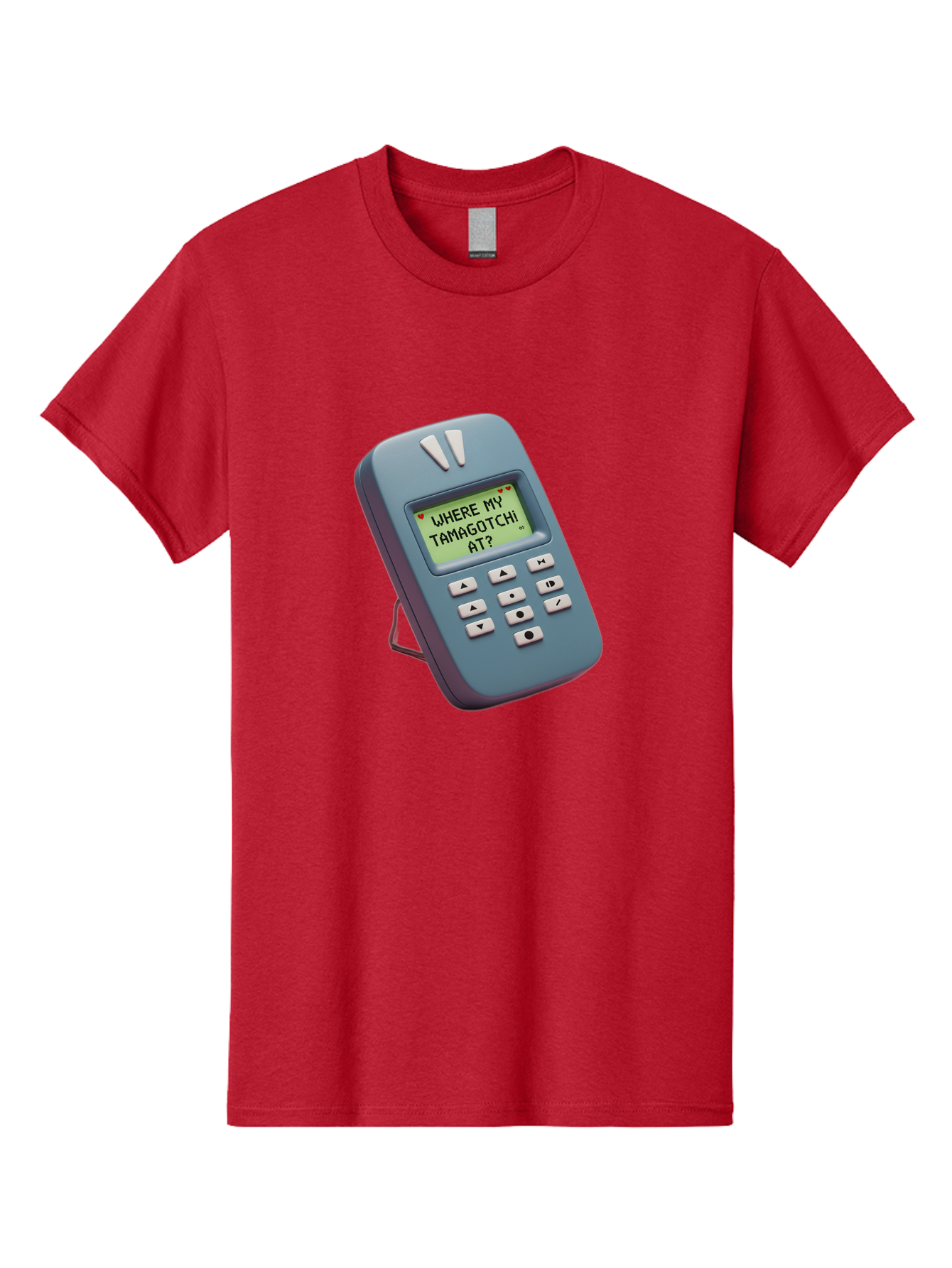 Where-My-Tamagotchi-At Men'S Graphic Tee, 100% Cotton, Comfortable Casual Summer Wear, Machine Washable, Retro Digital Pet, Nostalgic 90S Toy, Tamagotchi, Vintage Handheld Game, Classic Electronic Toy, Retro Gaming, Nostalgic Technology, Bab583