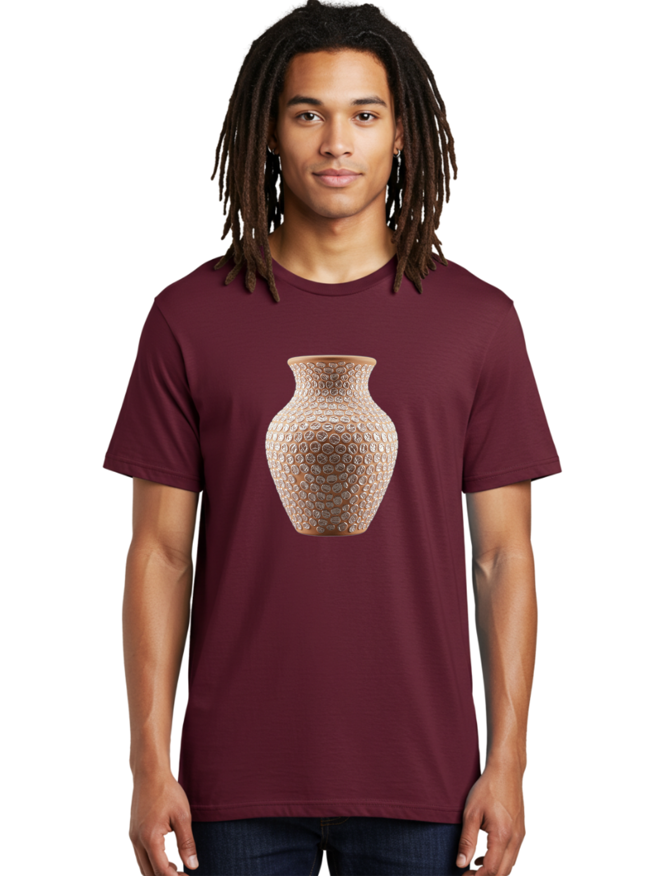 White-Vase Men'S Graphic Tee, 100% Cotton, Comfortable Casual Summer Wear, Machine Washable, Textured Vase, Decorative Vase, Ornate Design, Glass Vase, Home Decor, Elegant Design, Intricate Pattern, Luxurious Vase, Stylish Decor Bab585