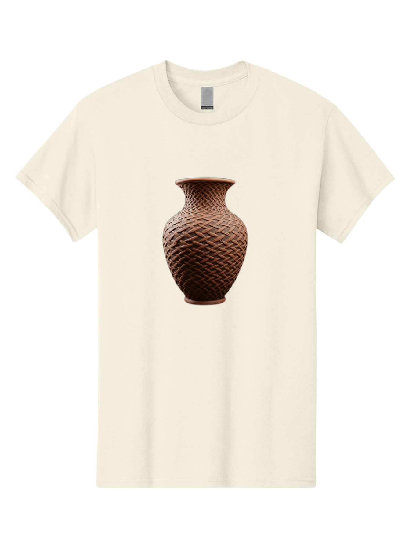 Wicker-Vase Men'S Graphic Tee, 100% Cotton, Comfortable Casual Summer Wear, Machine Washable, Woven Vase, Terracotta Pot, Earthy Tones, Woven Design, Traditional Craftsmanship, Handmade Pottery, Bohemian Decor, Rustic Charm, Home Decor Bab587