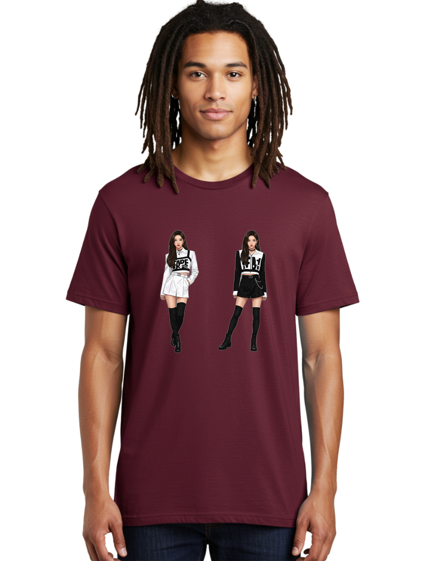 Aape-By-Baperama Men'S Graphic Tee, 100% Cotton, Comfortable Casual Summer Wear, Machine Washable, Fashion Illustration, Aape Clothing, Streetwear Style, Edgy Look, Bold Graphics, Monochrome Aesthetic, High-Contrast Visuals, Long Boots Bab616