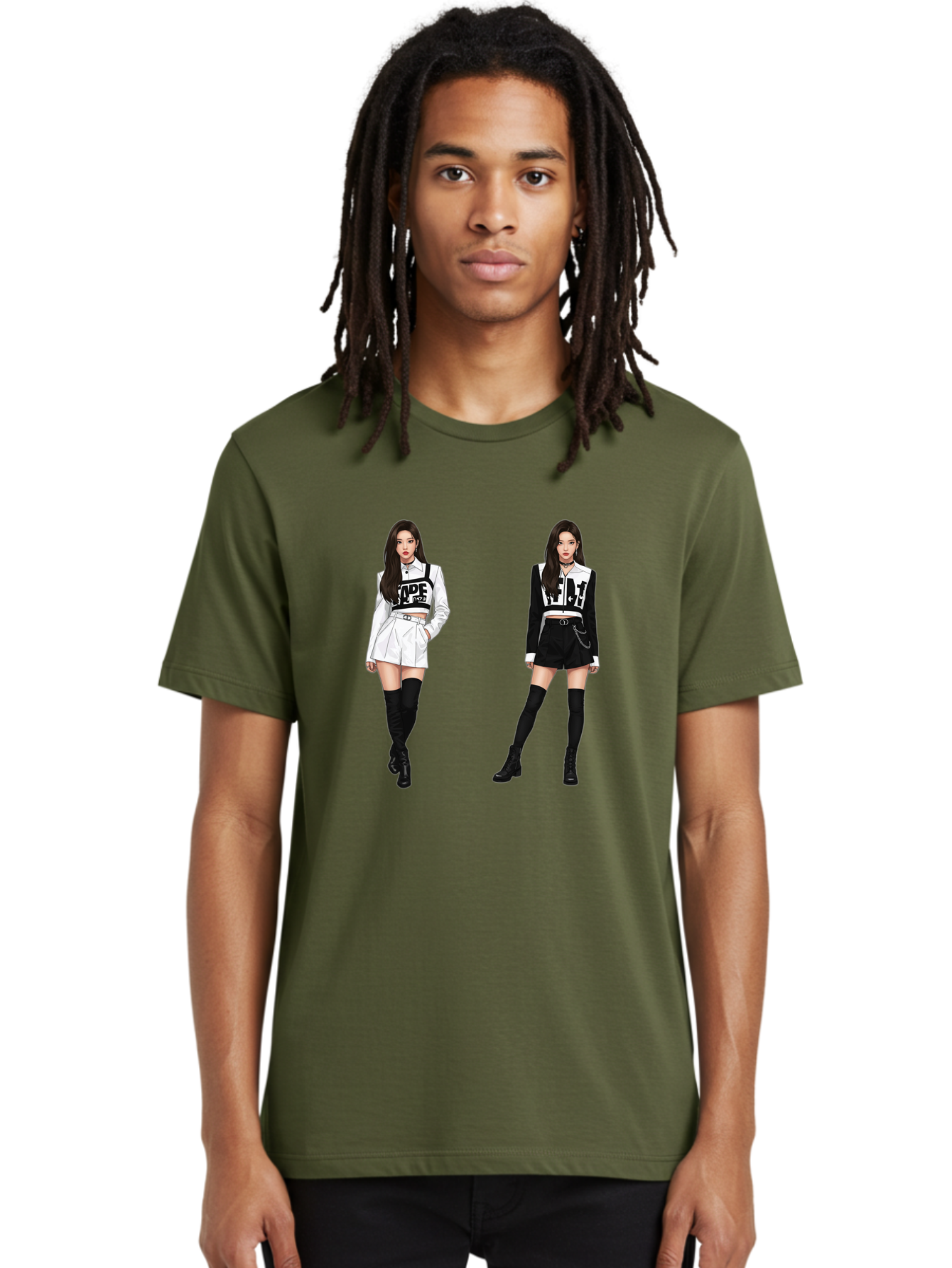 Aape-By-Baperama Men'S Graphic Tee, 100% Cotton, Comfortable Casual Summer Wear, Machine Washable, Fashion Illustration, Aape Clothing, Streetwear Style, Edgy Look, Bold Graphics, Monochrome Aesthetic, High-Contrast Visuals, Long Boots Bab616