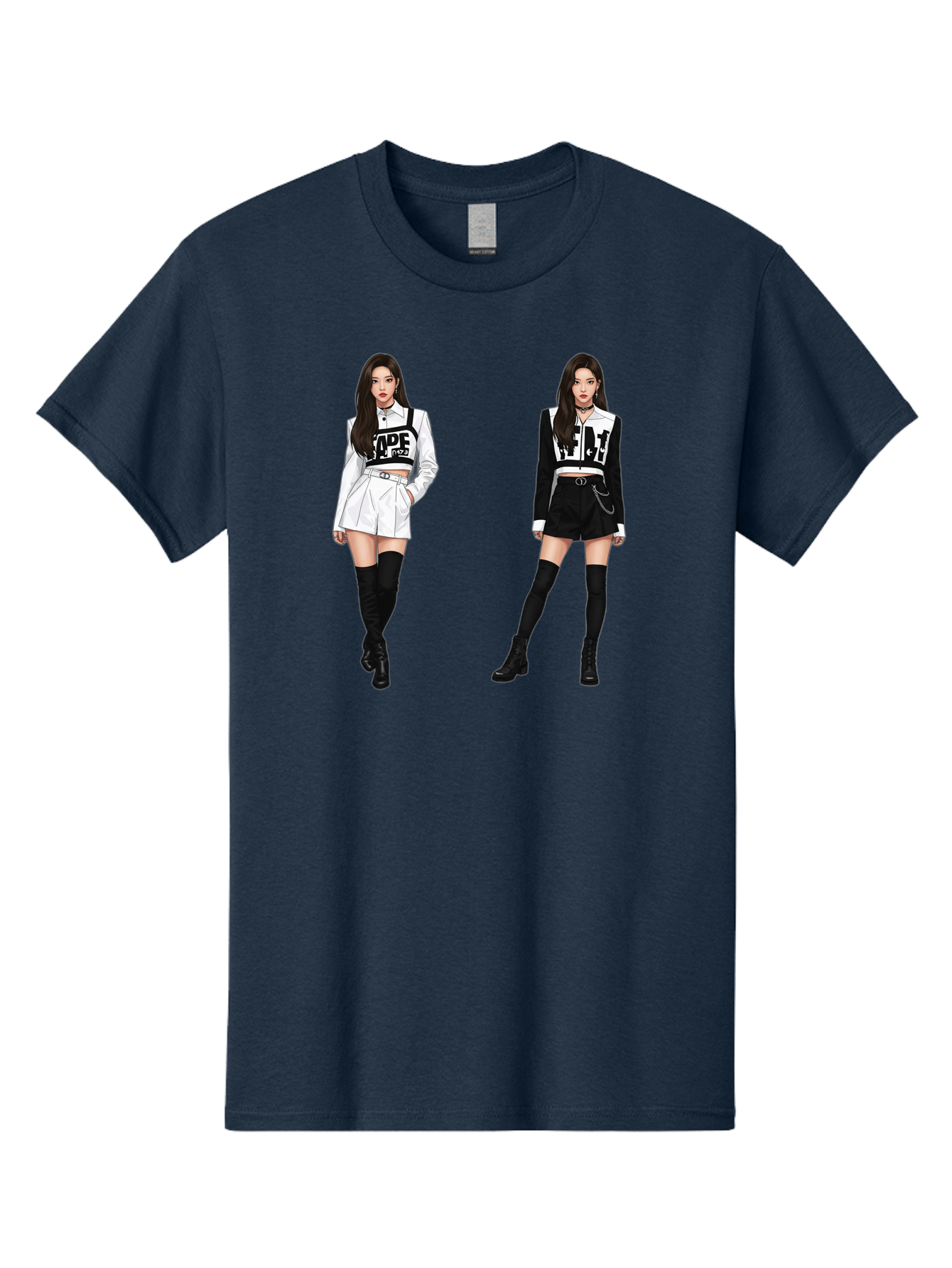 Aape-By-Baperama Men'S Graphic Tee, 100% Cotton, Comfortable Casual Summer Wear, Machine Washable, Fashion Illustration, Aape Clothing, Streetwear Style, Edgy Look, Bold Graphics, Monochrome Aesthetic, High-Contrast Visuals, Long Boots Bab616