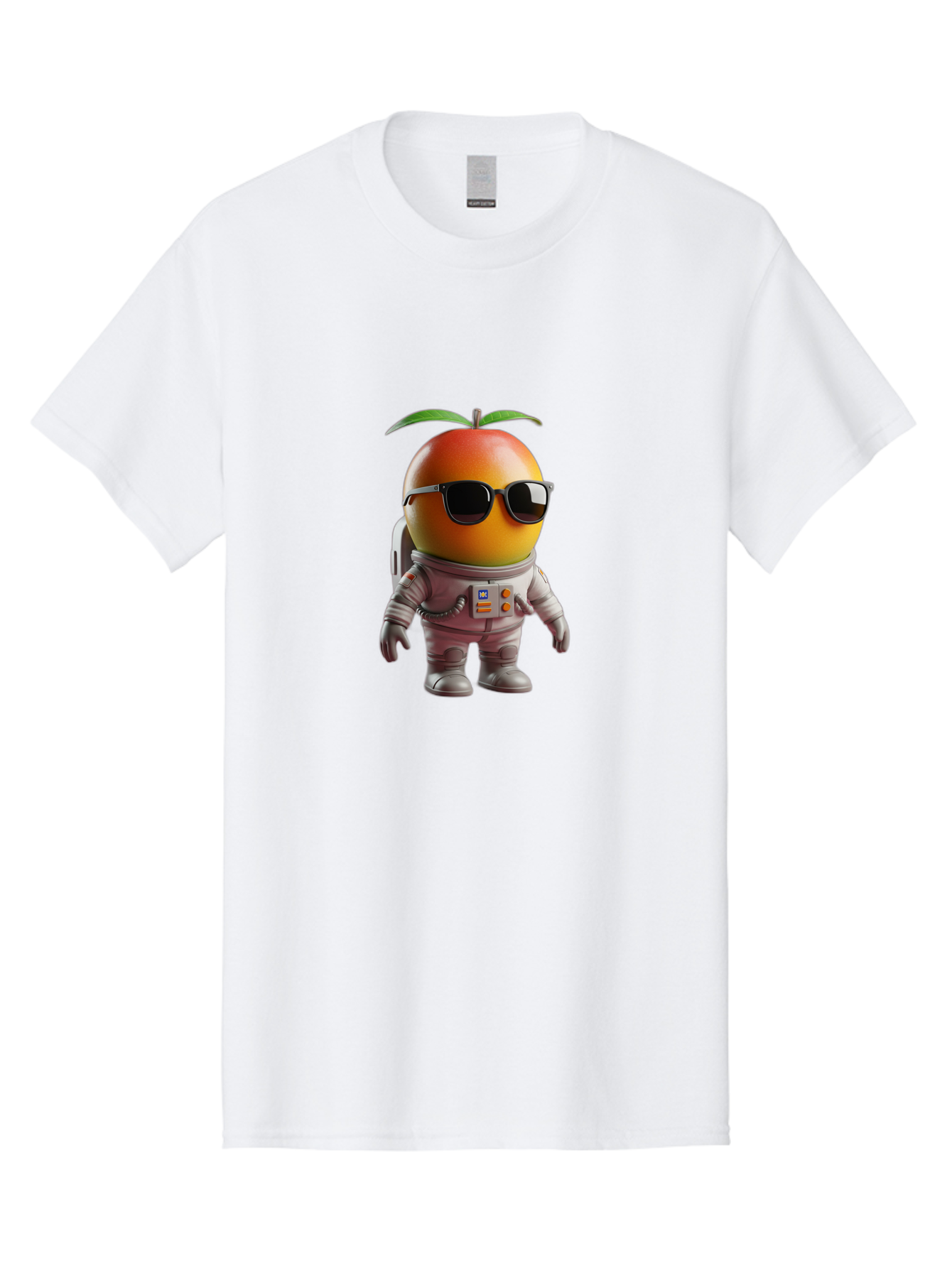 Astronaut-Peach Men'S Graphic Tee, 100% Cotton, Comfortable Casual Summer Wear, Machine Washable, Mango Astronaut, Space Suit, Trendy Shades, Cartoon Character, Orange Fruit, Astronaut Costume, Futuristic Design, Cool Glasses, Space Adventure, Bab653
