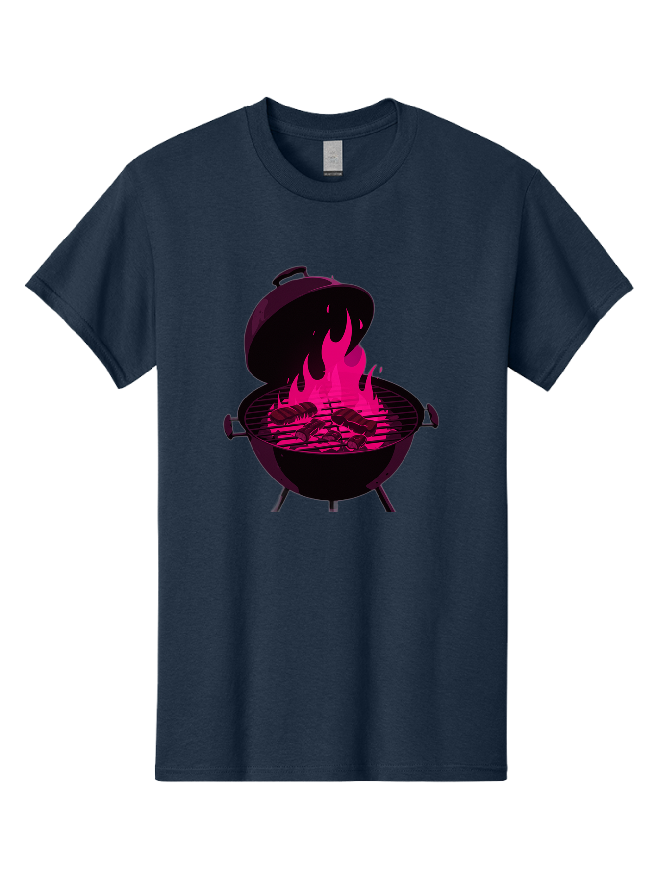 Barbecue-Grill-4 Men'S Graphic Tee, 100% Cotton, Comfortable Casual Summer Wear, Machine Washable, Barbecue Grill, Grilling Meat, Hot Flames, Cooking Outdoors, Summer Food, Grilling Burgers Bab658