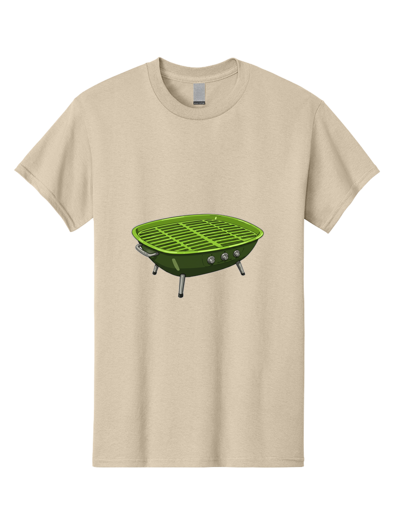 Barbecue-Grill-6 Men'S Graphic Tee, 100% Cotton, Comfortable Casual Summer Wear, Machine Washable, Portable Grill, Barbecue Cooking, Outdoor Cooking, Gas Grill, Silver Legs, Control Knobs, Grill Grate, Outdoor Entertaining Bab660