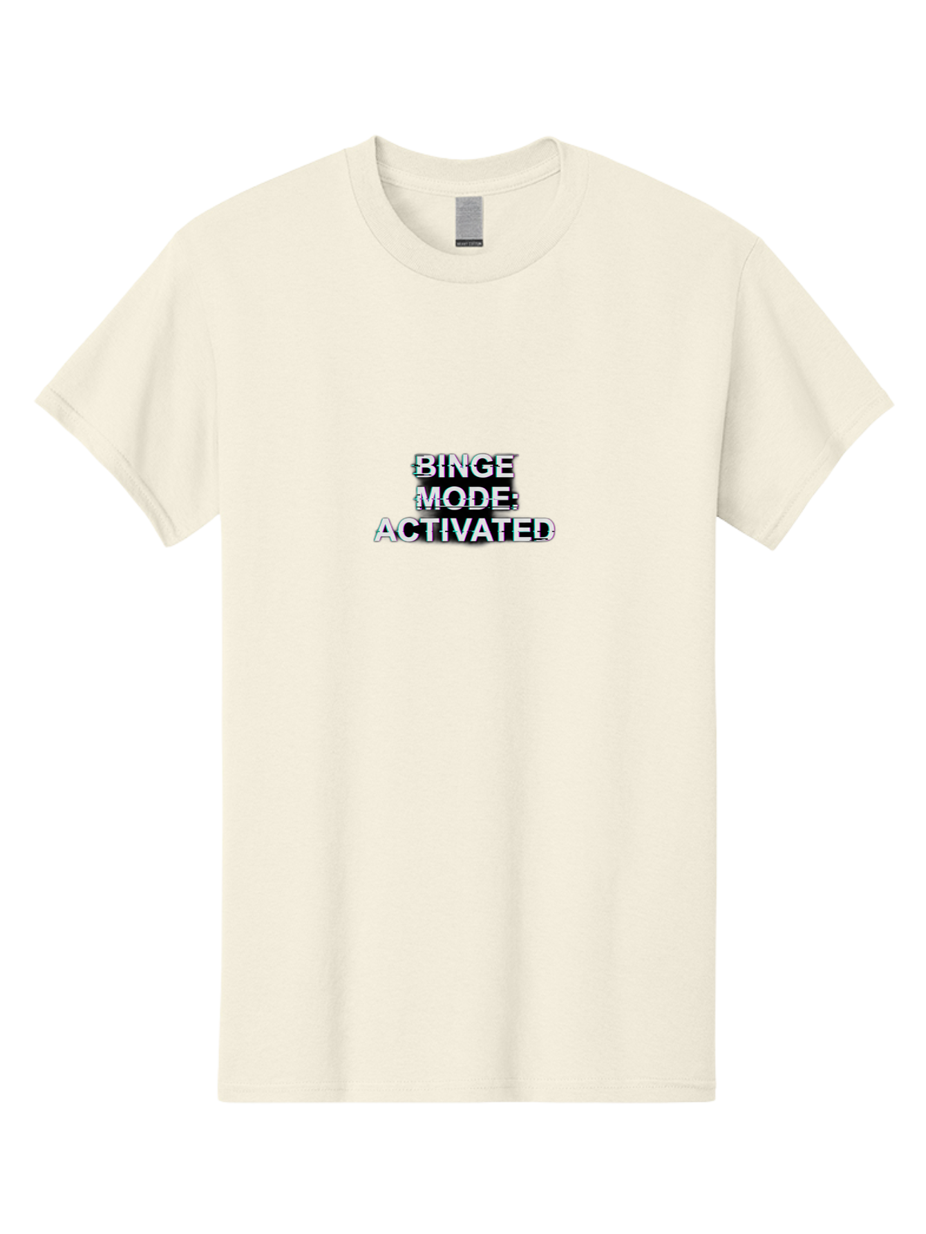 Binge-Mode-Activated-1 Men'S Graphic Tee, 100% Cotton, Comfortable Casual Summer Wear, Machine Washable, Binge Mode, Binge Watching, Activated, Glitch Text, Distorted Font, Grey Text, Pop Culture, Entertainment, Tv Show, Meme Culture, Bab679