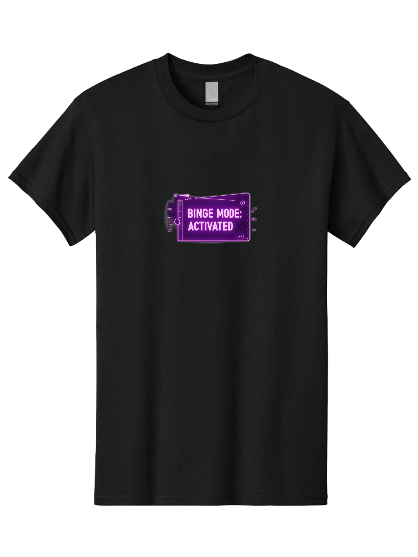 Binge-Mode-Activated-2 Men'S Graphic Tee, 100% Cotton, Comfortable Casual Summer Wear, Machine Washable, Binge Watching, Tv Show Obsession, Streaming Service, Entertainment, Media Consumption, Purple Screen, Electronic Device, Bab680