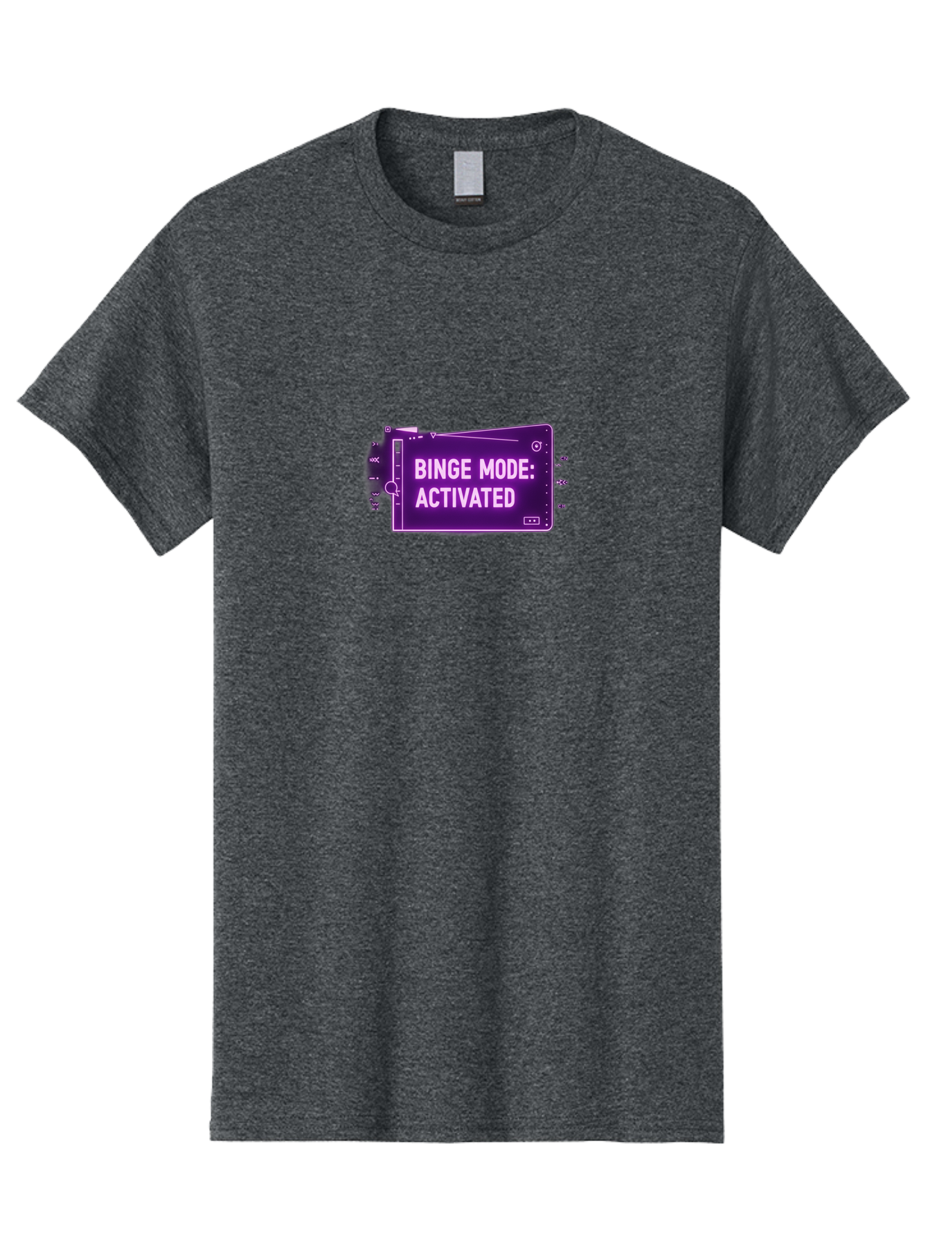 Binge-Mode-Activated-2 Men'S Graphic Tee, 100% Cotton, Comfortable Casual Summer Wear, Machine Washable, Binge Watching, Tv Show Obsession, Streaming Service, Entertainment, Media Consumption, Purple Screen, Electronic Device, Bab680