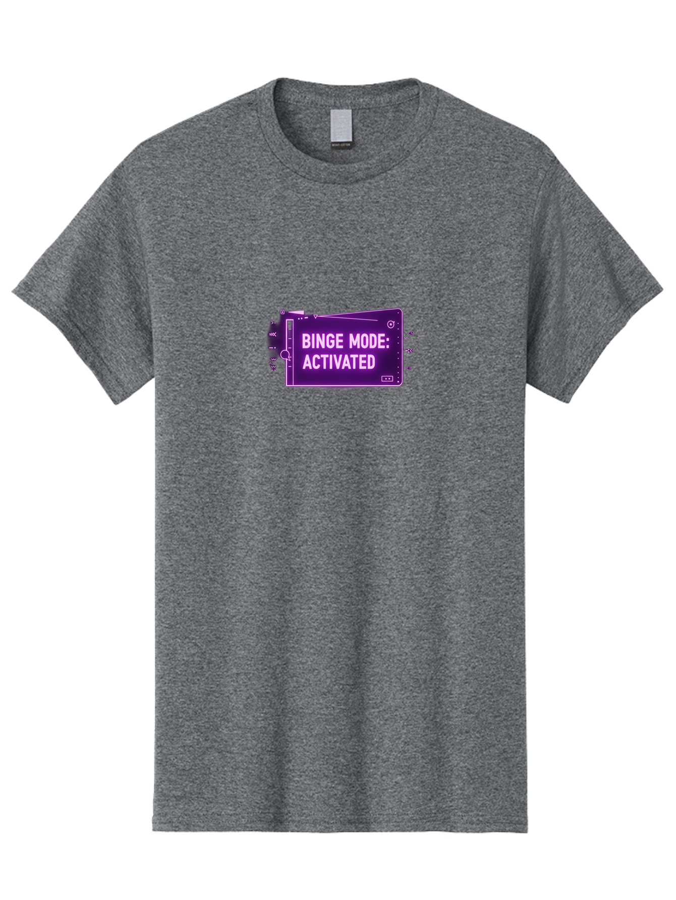 Binge-Mode-Activated-2 Men'S Graphic Tee, 100% Cotton, Comfortable Casual Summer Wear, Machine Washable, Binge Watching, Tv Show Obsession, Streaming Service, Entertainment, Media Consumption, Purple Screen, Electronic Device, Bab680