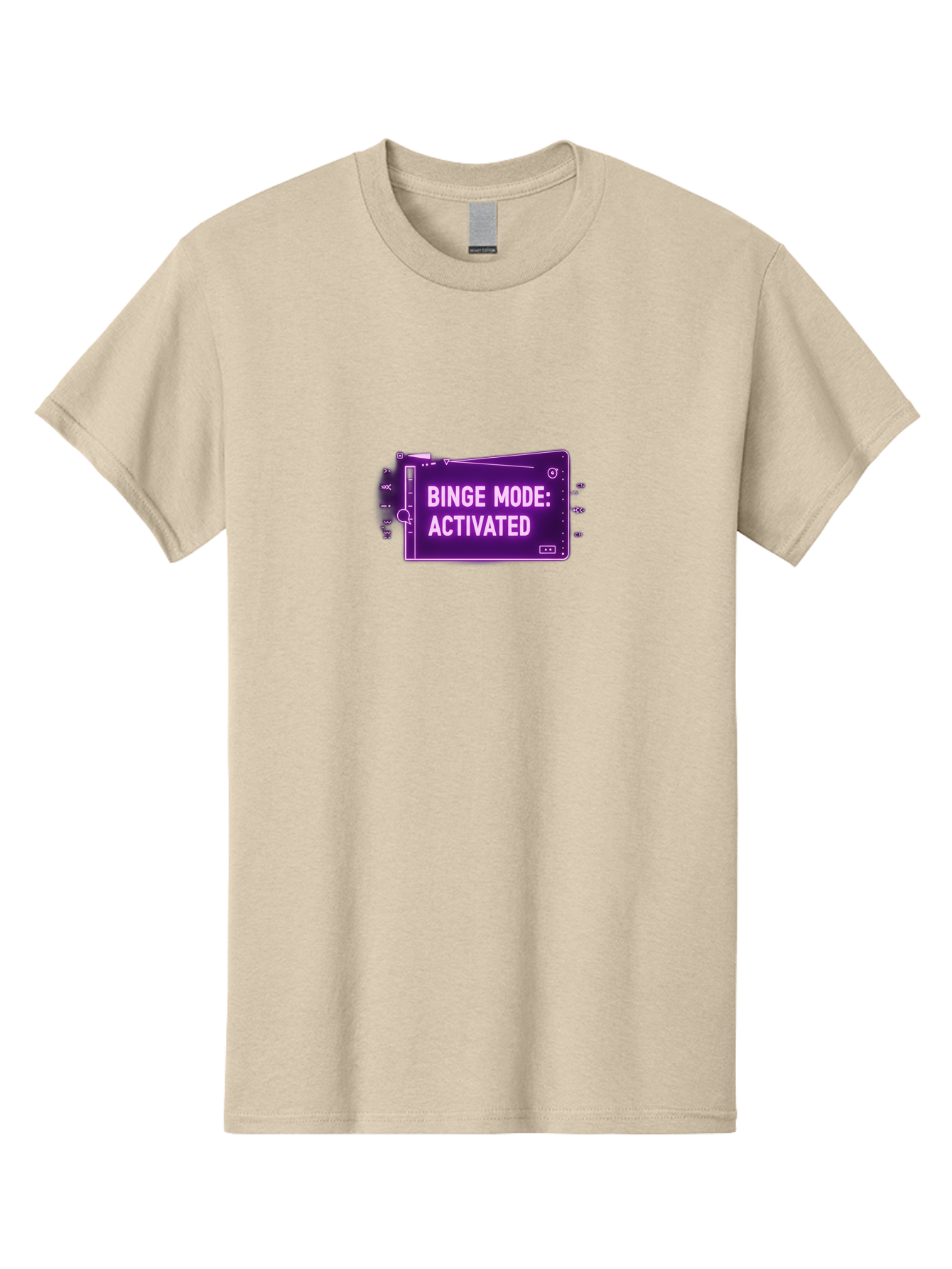 Binge-Mode-Activated-2 Men'S Graphic Tee, 100% Cotton, Comfortable Casual Summer Wear, Machine Washable, Binge Watching, Tv Show Obsession, Streaming Service, Entertainment, Media Consumption, Purple Screen, Electronic Device, Bab680