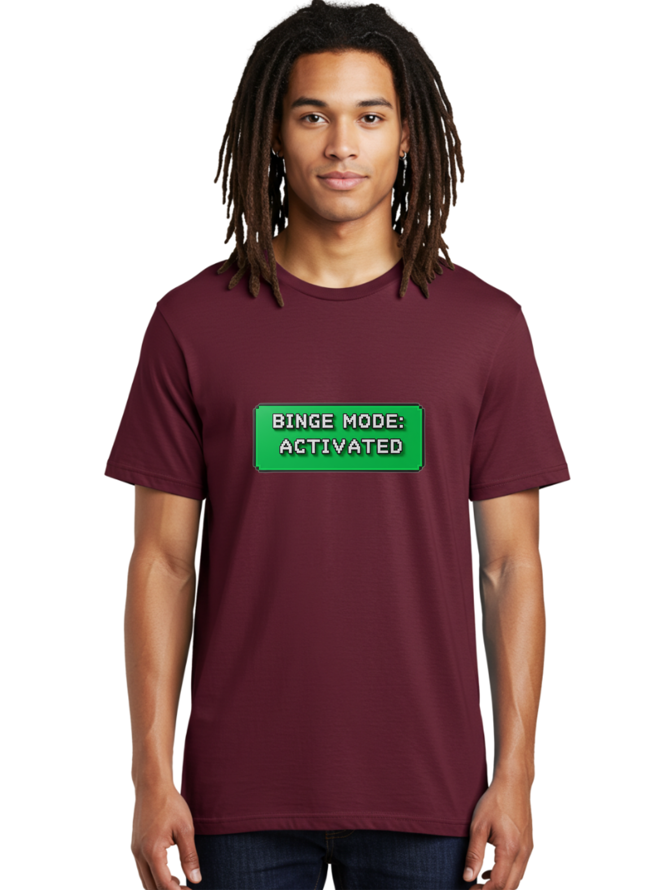 Binge-Mode-Activated Men'S Graphic Tee, 100% Cotton, Comfortable Casual Summer Wear, Machine Washable, Binge Watching, Marathon Viewing, Streaming Mode, Entertainment Mode, Tv Series, Video Streaming, Pop Culture, Entertainment, Tv Shows Bab682