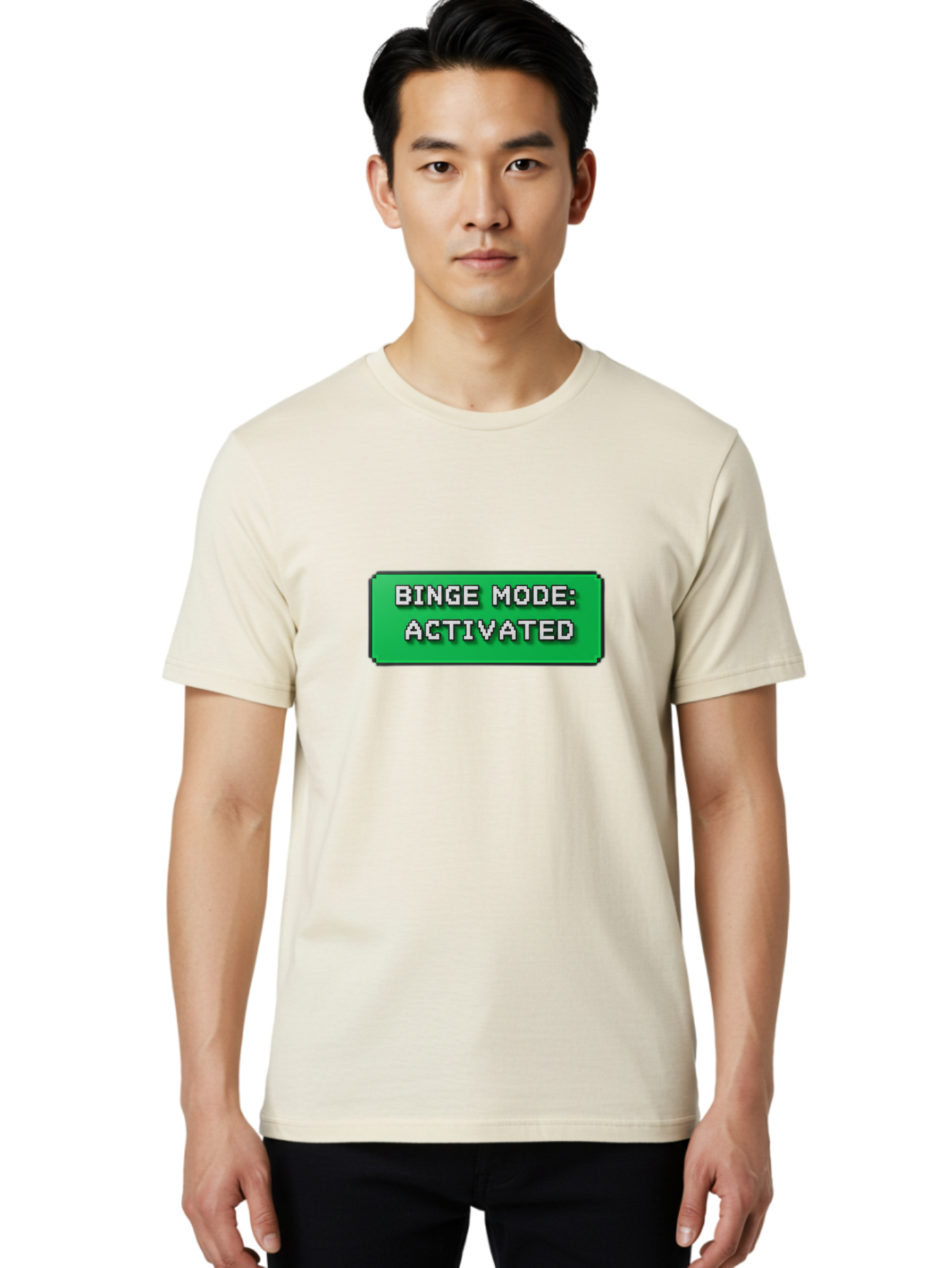 Binge-Mode-Activated Men'S Graphic Tee, 100% Cotton, Comfortable Casual Summer Wear, Machine Washable, Binge Watching, Marathon Viewing, Streaming Mode, Entertainment Mode, Tv Series, Video Streaming, Pop Culture, Entertainment, Tv Shows Bab682