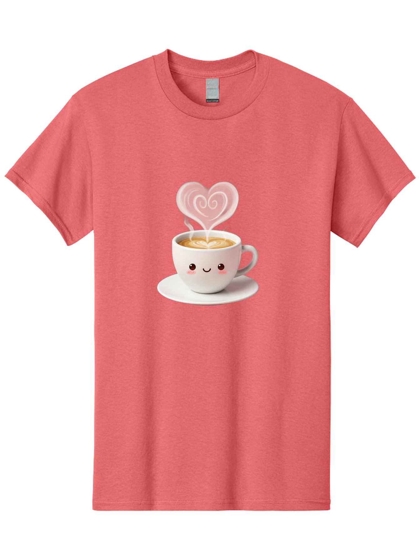 Cappuccino-Heart Men'S Graphic Tee, 100% Cotton, Comfortable Casual Summer Wear, Machine Washable, Cute Coffee Cup, Coffee Art, Heart Design, Steaming Hot Coffee, Coffee Lover, Latte Art, Morning Coffee, Happy Face, Coffee Break, Bab712