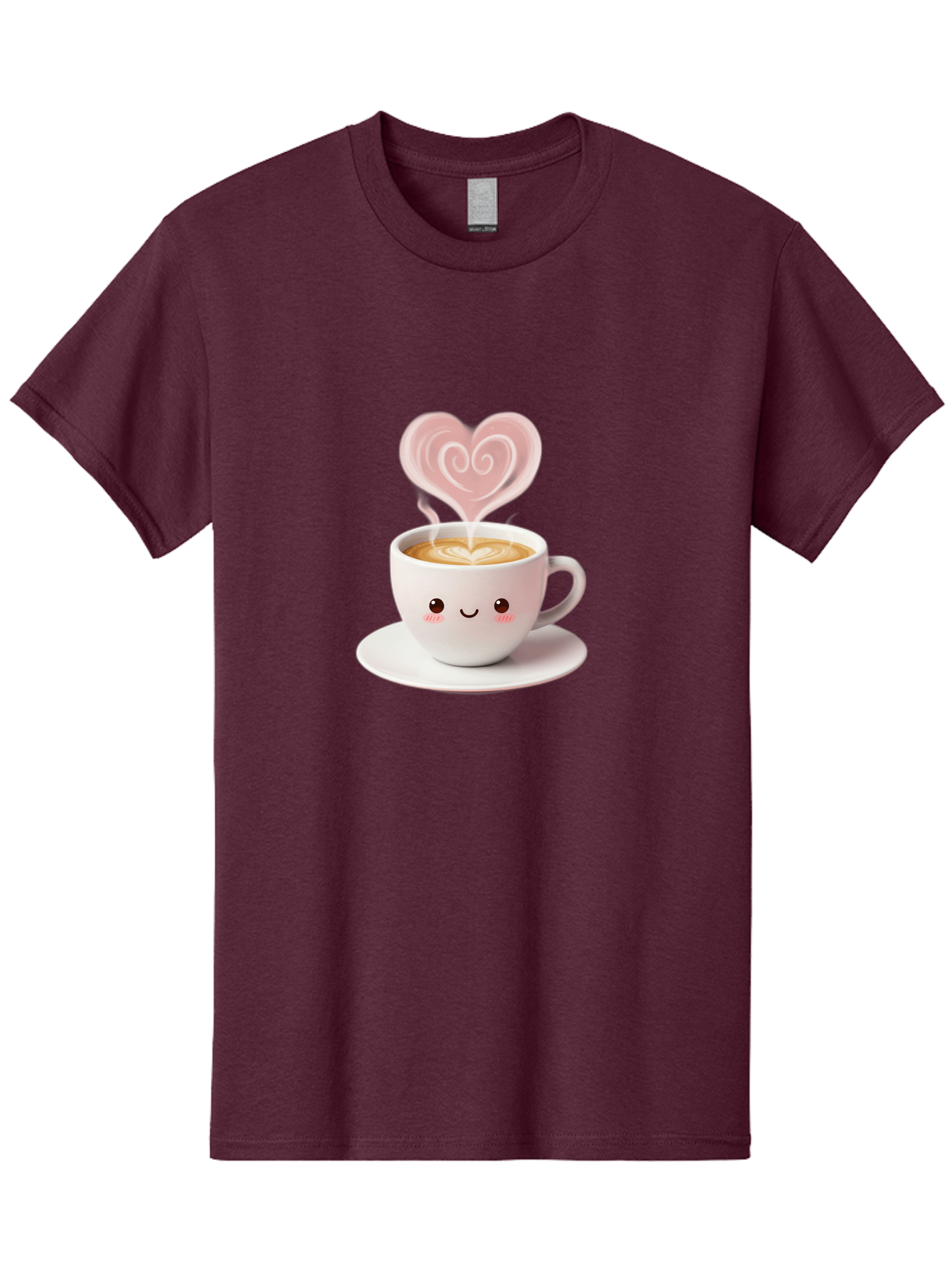 Cappuccino-Heart Men'S Graphic Tee, 100% Cotton, Comfortable Casual Summer Wear, Machine Washable, Cute Coffee Cup, Coffee Art, Heart Design, Steaming Hot Coffee, Coffee Lover, Latte Art, Morning Coffee, Happy Face, Coffee Break, Bab712