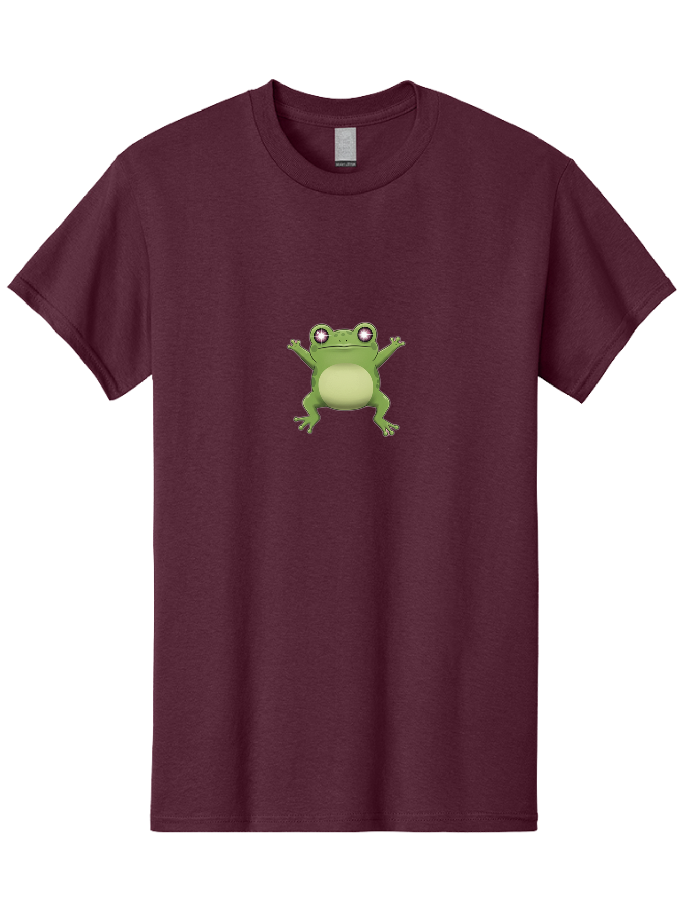Cartoon-Frog-1 Men'S Graphic Tee, 100% Cotton, Comfortable Casual Summer Wear, Machine Washable, Cartoon Frog, Green Frog, Frog Character, Frog Illustration, Shiny Eyes, Frog Pose, Cute Amphibian, Frog Art, Whimsical Design, Funny Frog, Bab716