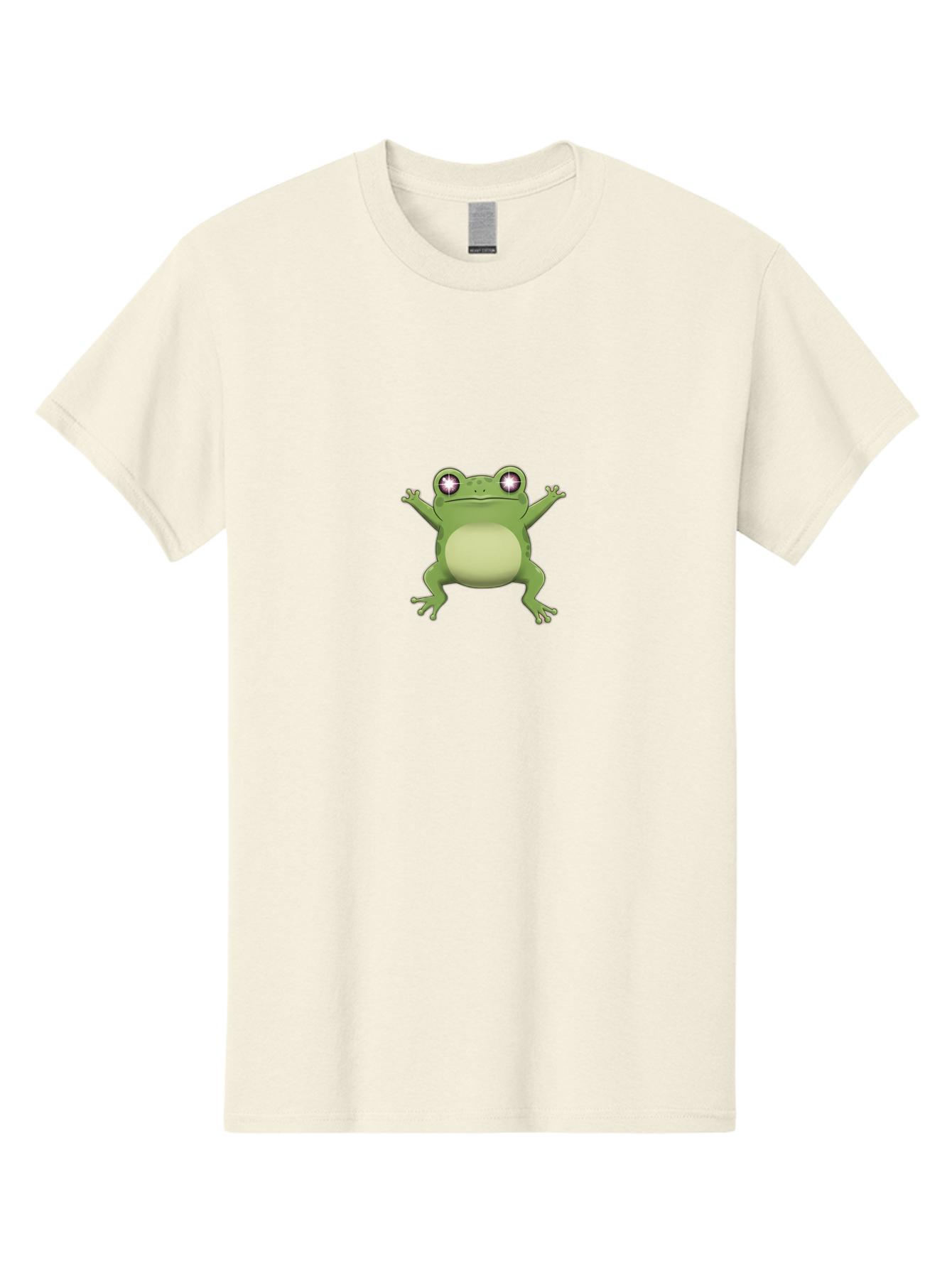 Cartoon-Frog-1 Men'S Graphic Tee, 100% Cotton, Comfortable Casual Summer Wear, Machine Washable, Cartoon Frog, Green Frog, Frog Character, Frog Illustration, Shiny Eyes, Frog Pose, Cute Amphibian, Frog Art, Whimsical Design, Funny Frog, Bab716