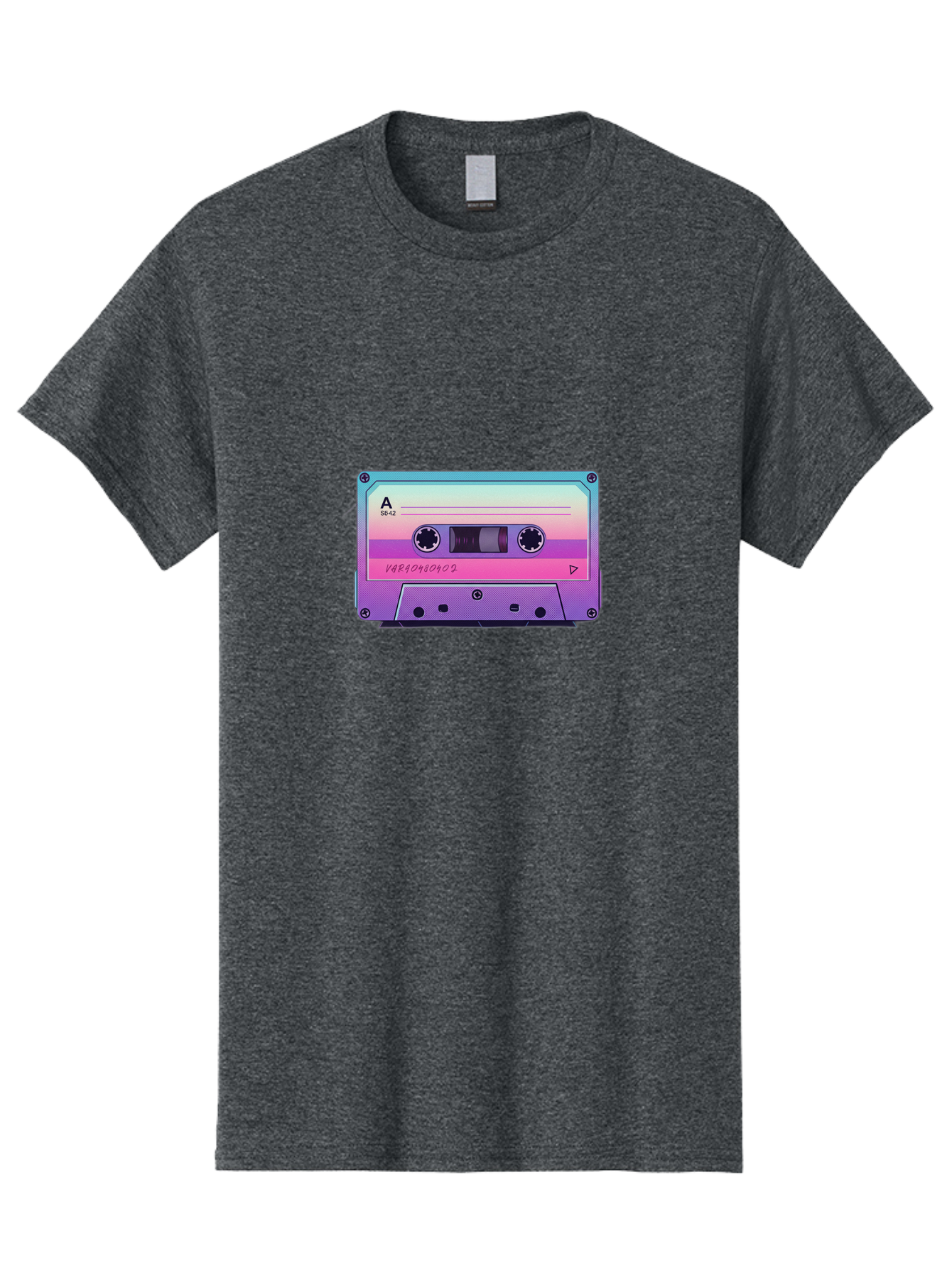 Cassette-Tape Men'S Graphic Tee, 100% Cotton, Comfortable Casual Summer Wear, Machine Washable, Retro Cassette Tape, Vintage Music Format, Nostalgic Tech, 80S And 90S Music, Pastel Colors, Various Artists Mix Tape, Music Lover'S Icon Bab720