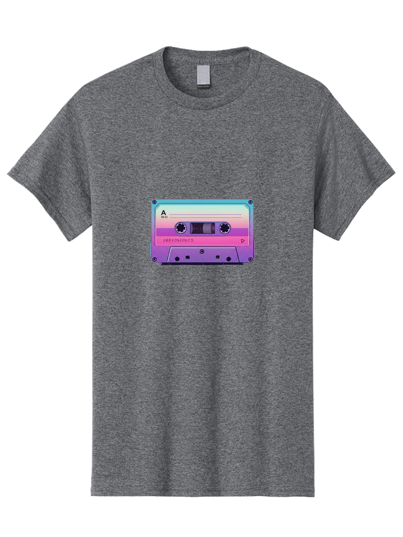 Cassette-Tape Men'S Graphic Tee, 100% Cotton, Comfortable Casual Summer Wear, Machine Washable, Retro Cassette Tape, Vintage Music Format, Nostalgic Tech, 80S And 90S Music, Pastel Colors, Various Artists Mix Tape, Music Lover'S Icon Bab720