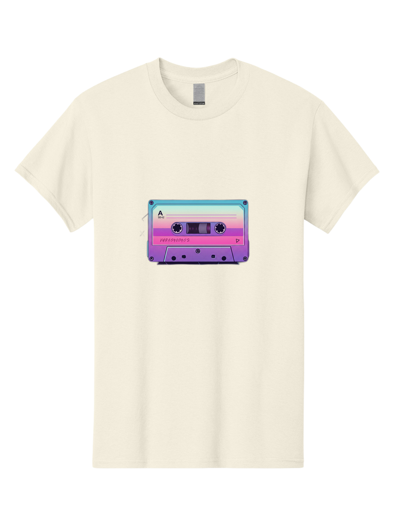 Cassette-Tape Men'S Graphic Tee, 100% Cotton, Comfortable Casual Summer Wear, Machine Washable, Retro Cassette Tape, Vintage Music Format, Nostalgic Tech, 80S And 90S Music, Pastel Colors, Various Artists Mix Tape, Music Lover'S Icon Bab720