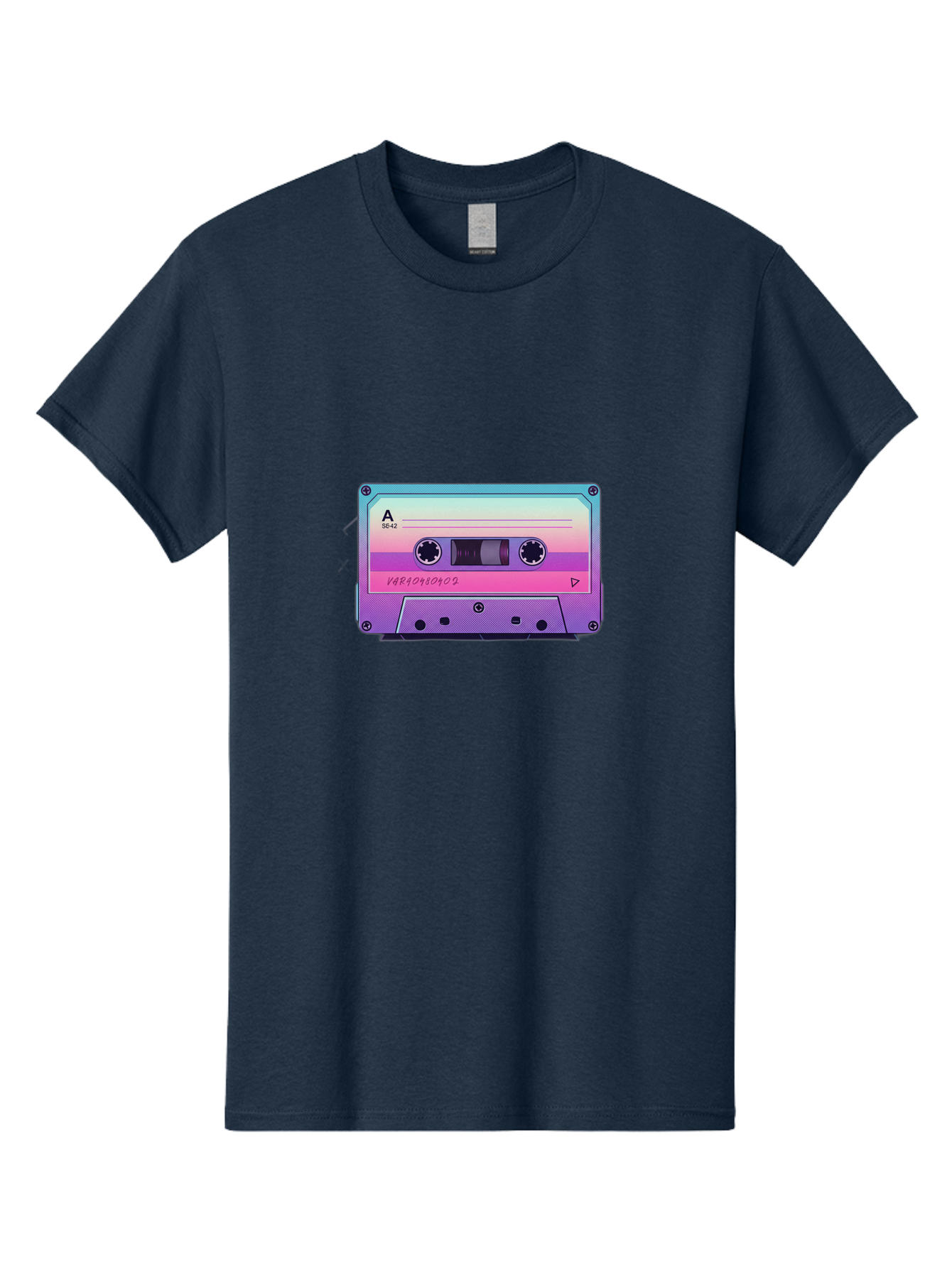 Cassette-Tape Men'S Graphic Tee, 100% Cotton, Comfortable Casual Summer Wear, Machine Washable, Retro Cassette Tape, Vintage Music Format, Nostalgic Tech, 80S And 90S Music, Pastel Colors, Various Artists Mix Tape, Music Lover'S Icon Bab720