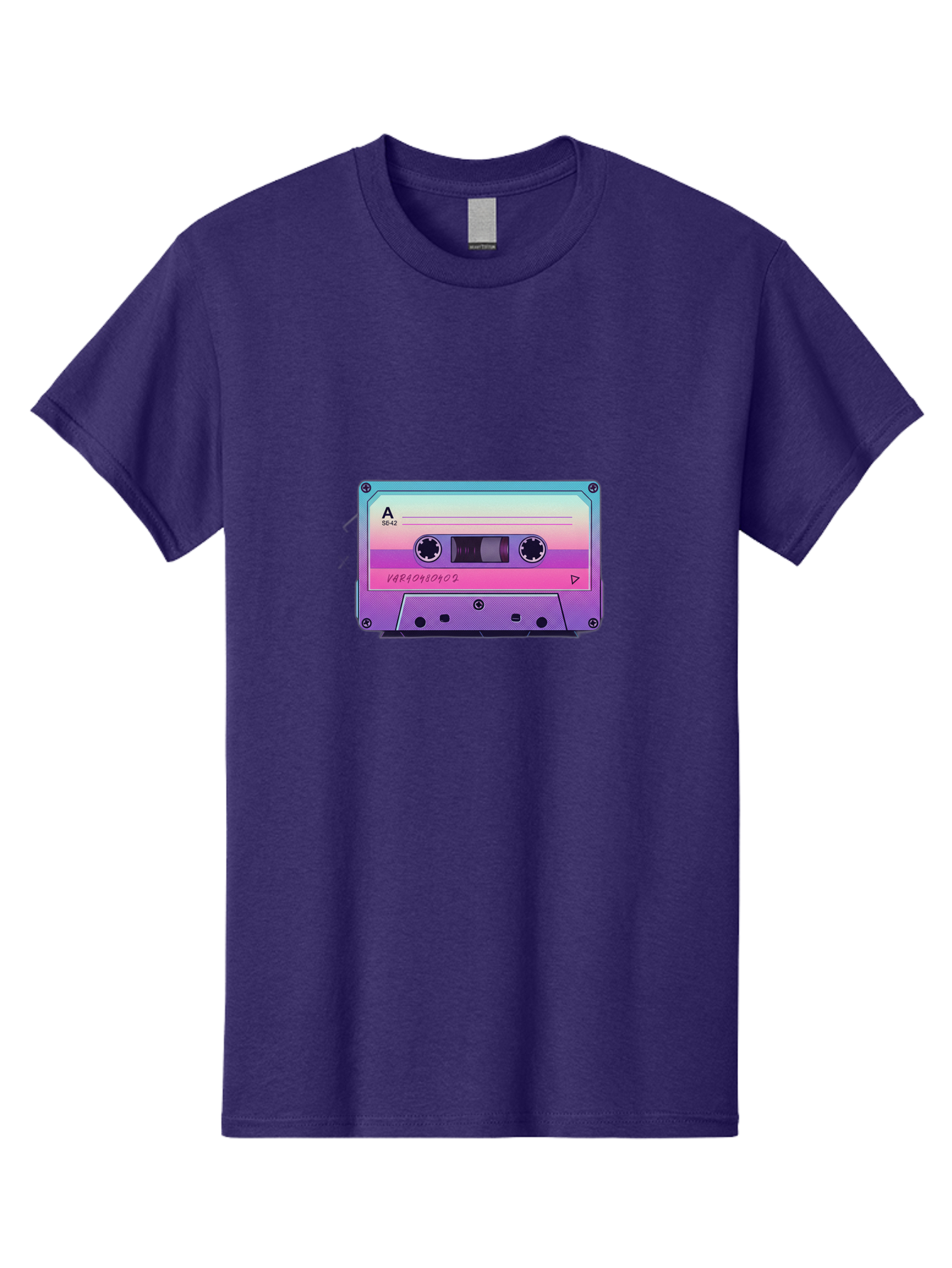 Cassette-Tape Men'S Graphic Tee, 100% Cotton, Comfortable Casual Summer Wear, Machine Washable, Retro Cassette Tape, Vintage Music Format, Nostalgic Tech, 80S And 90S Music, Pastel Colors, Various Artists Mix Tape, Music Lover'S Icon Bab720