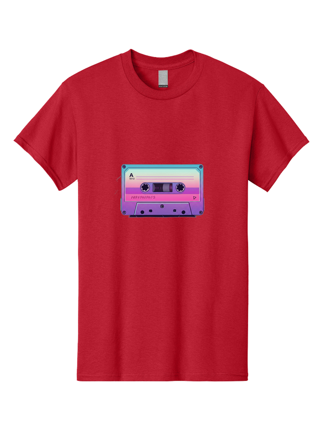 Cassette-Tape Men'S Graphic Tee, 100% Cotton, Comfortable Casual Summer Wear, Machine Washable, Retro Cassette Tape, Vintage Music Format, Nostalgic Tech, 80S And 90S Music, Pastel Colors, Various Artists Mix Tape, Music Lover'S Icon Bab720