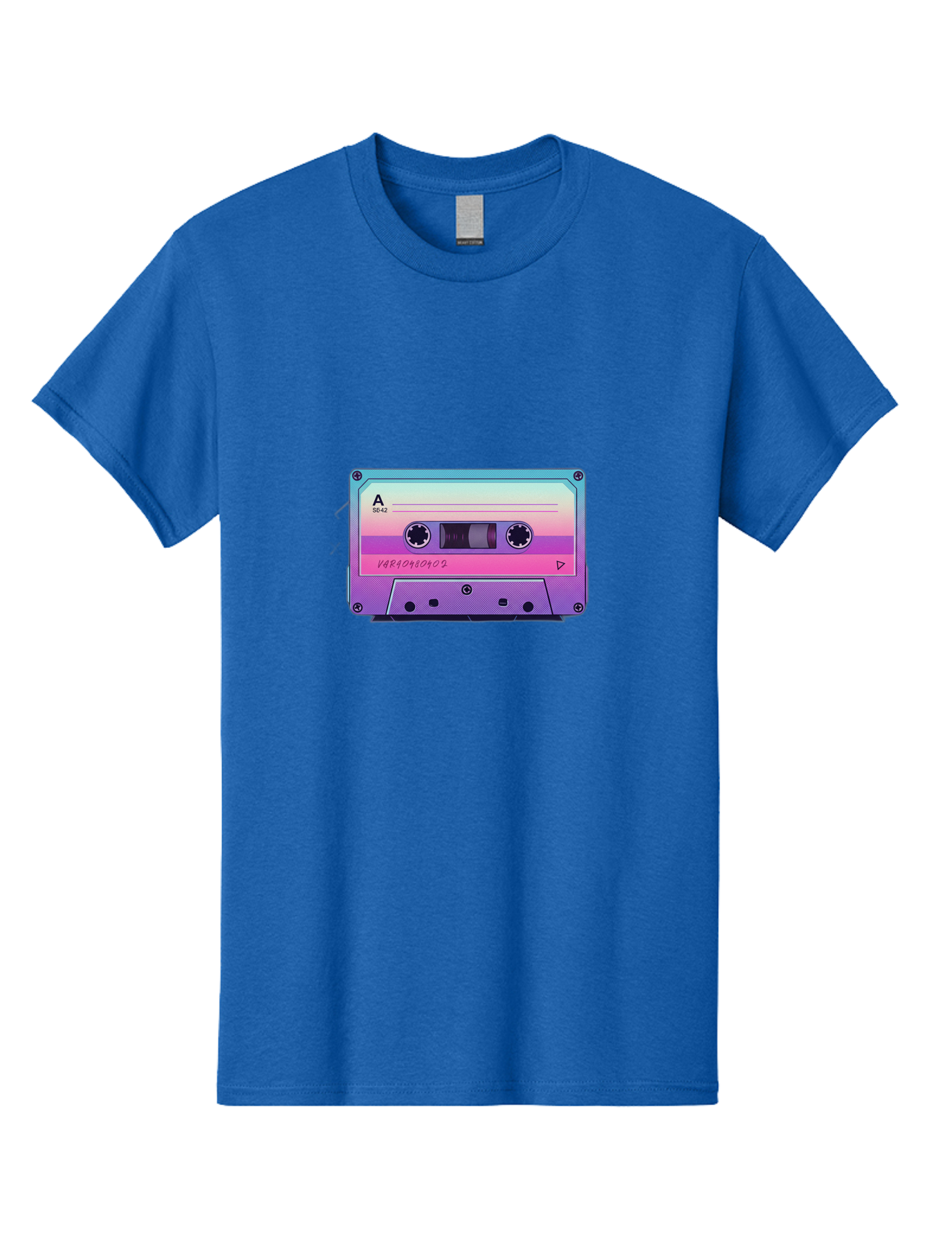 Cassette-Tape Men'S Graphic Tee, 100% Cotton, Comfortable Casual Summer Wear, Machine Washable, Retro Cassette Tape, Vintage Music Format, Nostalgic Tech, 80S And 90S Music, Pastel Colors, Various Artists Mix Tape, Music Lover'S Icon Bab720