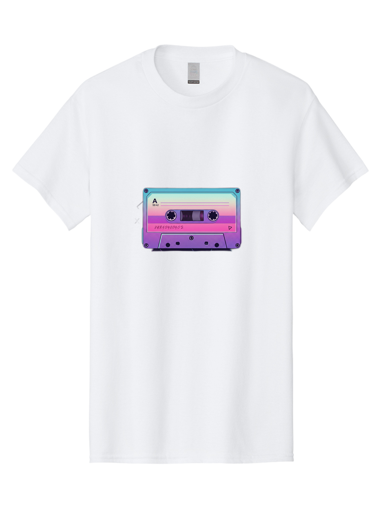 Cassette-Tape Men'S Graphic Tee, 100% Cotton, Comfortable Casual Summer Wear, Machine Washable, Retro Cassette Tape, Vintage Music Format, Nostalgic Tech, 80S And 90S Music, Pastel Colors, Various Artists Mix Tape, Music Lover'S Icon Bab720