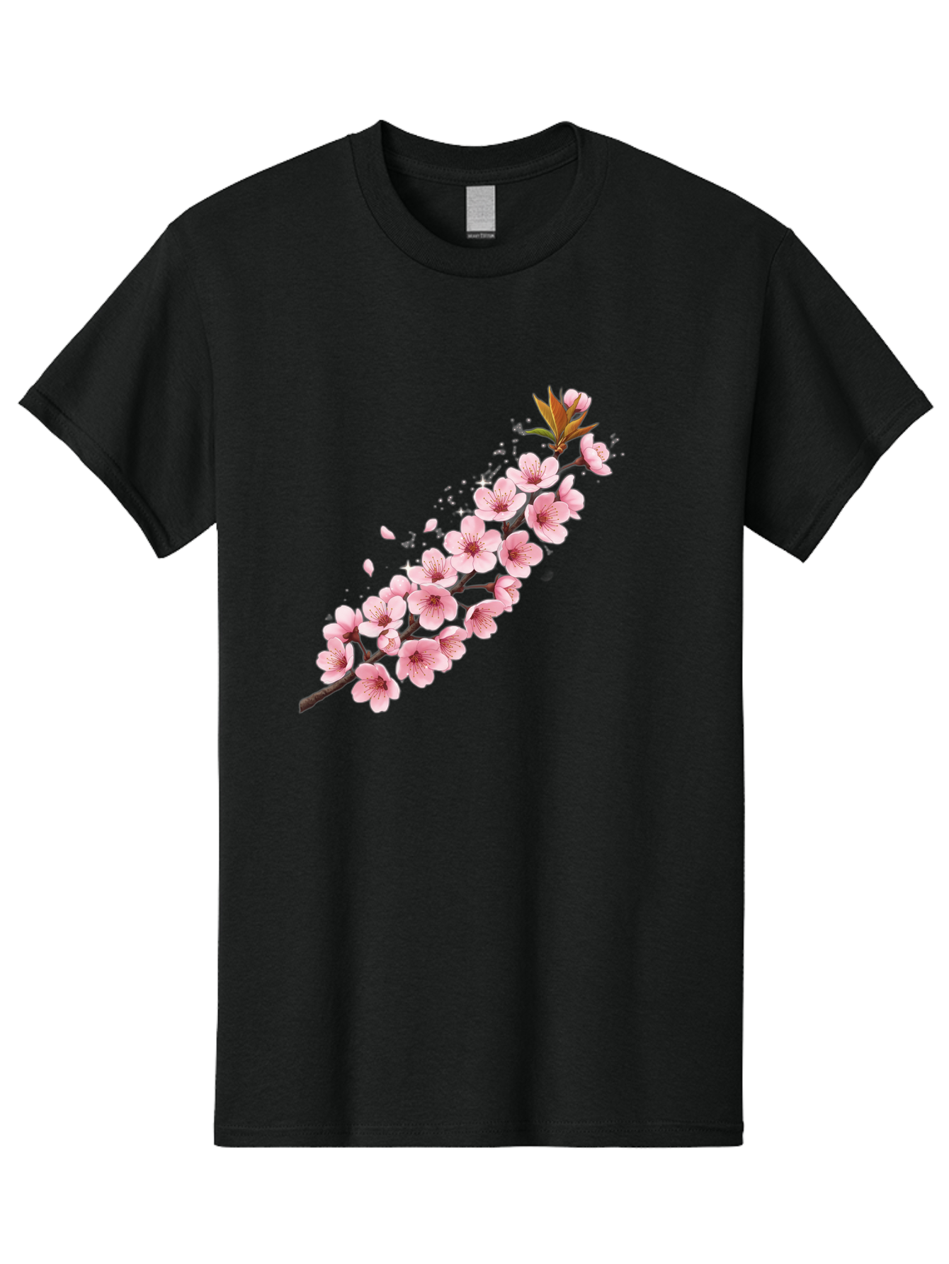 Cherry-Blossom-Branch Men'S Graphic Tee, 100% Cotton, Comfortable Casual Summer Wear, Machine Washable, Cherry Blossom Flowers, Pink Petals, Falling Petals, Floral Arrangement, Delicate Blooms, Spring Flowers, Soft Pink Hues, Flower Branch Bab732