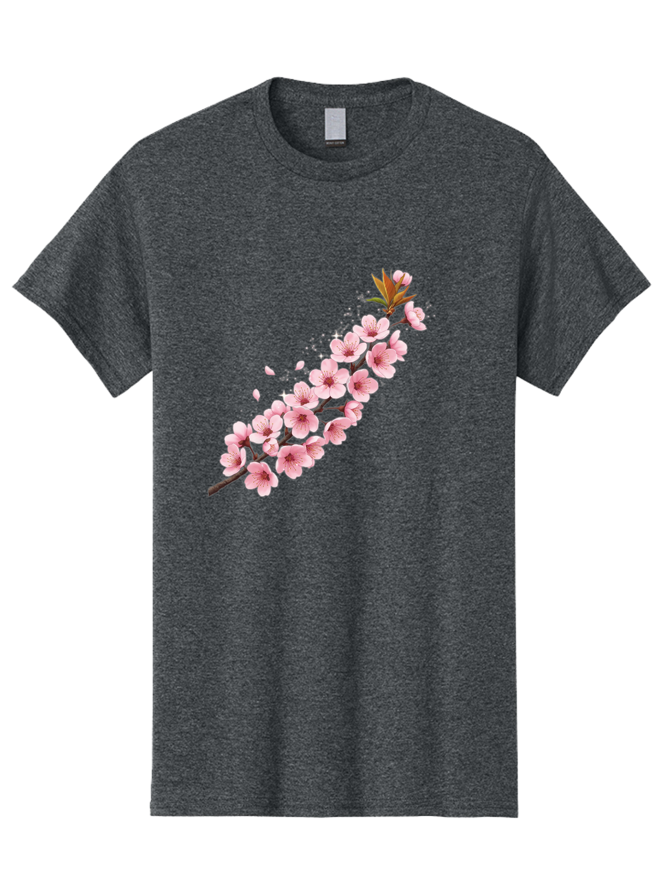 Cherry-Blossom-Branch Men'S Graphic Tee, 100% Cotton, Comfortable Casual Summer Wear, Machine Washable, Cherry Blossom Flowers, Pink Petals, Falling Petals, Floral Arrangement, Delicate Blooms, Spring Flowers, Soft Pink Hues, Flower Branch Bab732