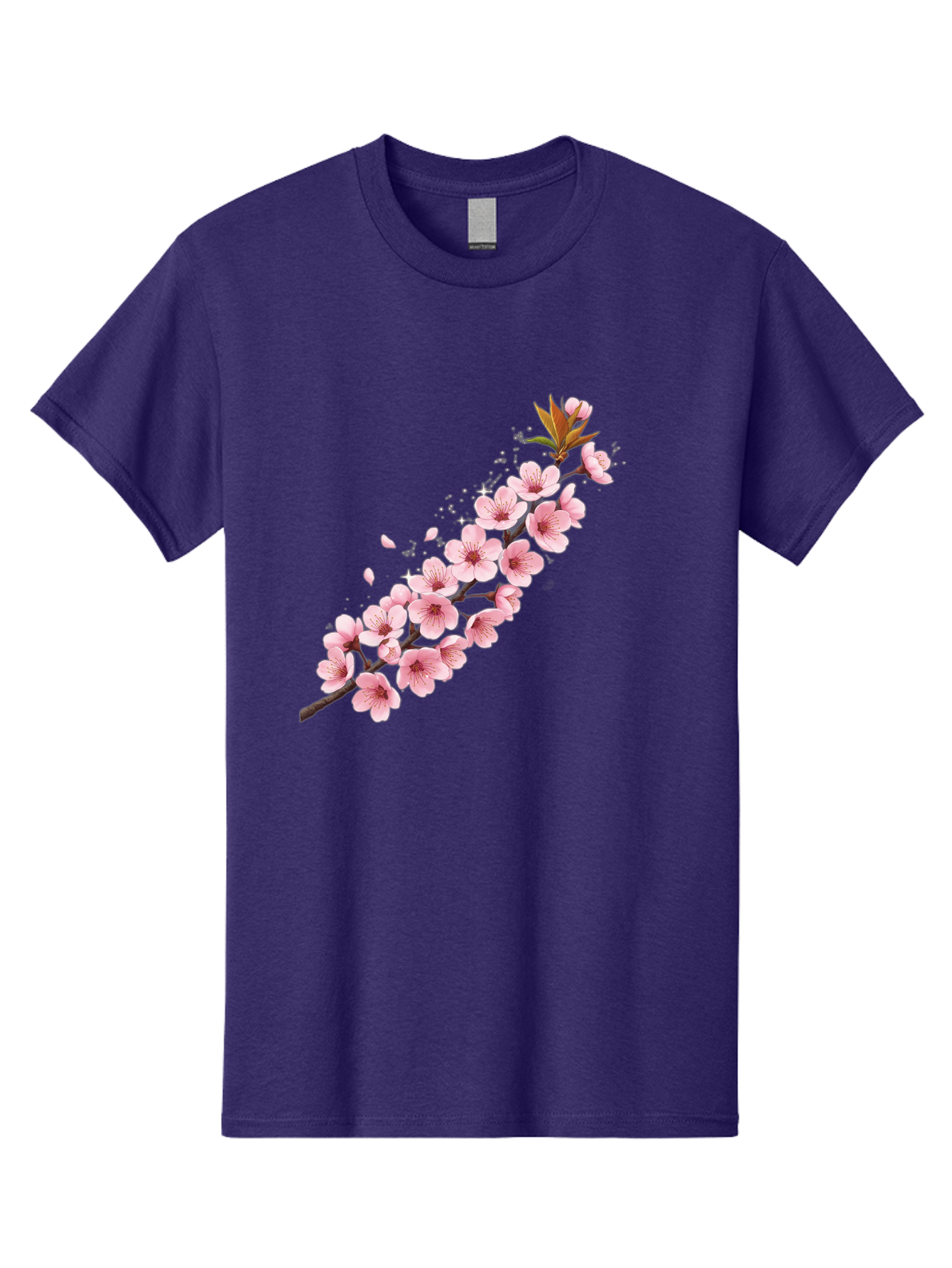 Cherry-Blossom-Branch Men'S Graphic Tee, 100% Cotton, Comfortable Casual Summer Wear, Machine Washable, Cherry Blossom Flowers, Pink Petals, Falling Petals, Floral Arrangement, Delicate Blooms, Spring Flowers, Soft Pink Hues, Flower Branch Bab732