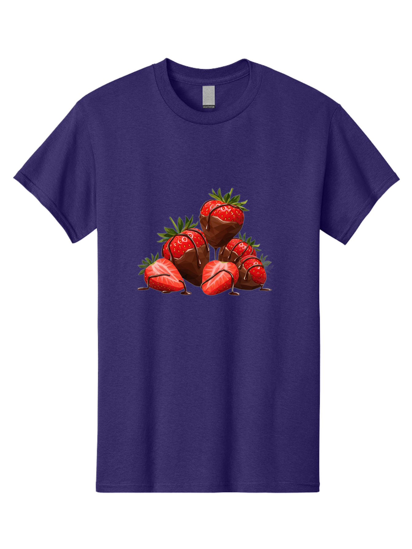 Chocolate-Covered-Strawberries-1 Men'S Graphic Tee, 100% Cotton, Comfortable Casual Summer Wear, Machine Washable, Chocolate Covered Strawberries, Sweet Treats, Indulgent Dessert, Ripe Strawberries, Chocolate Drizzle, Decadent, Luxurious, Bab740