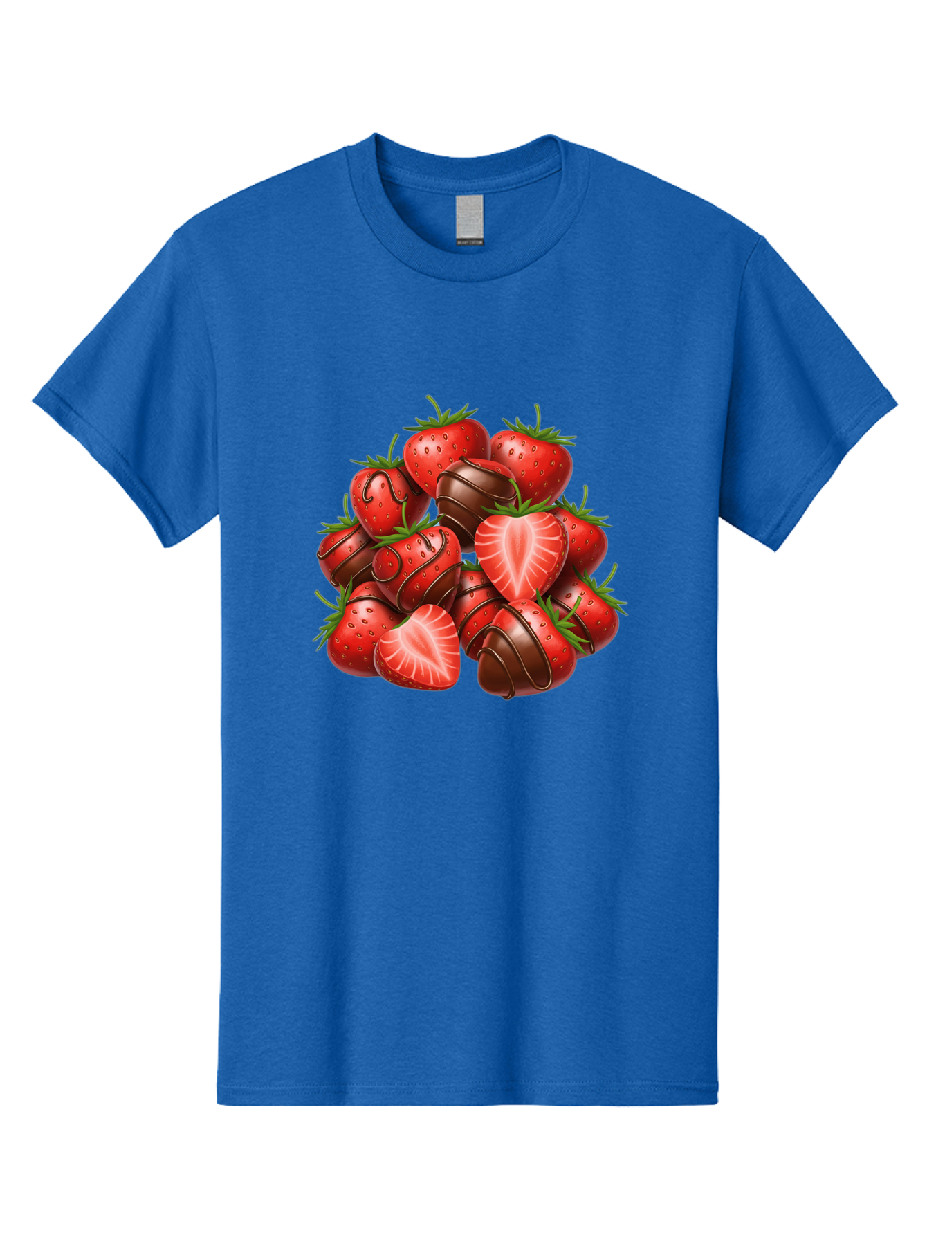 Chocolate-Dipped-Strawberries Men'S Graphic Tee, 100% Cotton, Comfortable Casual Summer Wear, Machine Washable, Chocolate Covered Strawberries, Sweet Treats, Delicious Desserts, Strawberry Lovers, Chocolate Indulgence, Tasty Fruit, Bab746