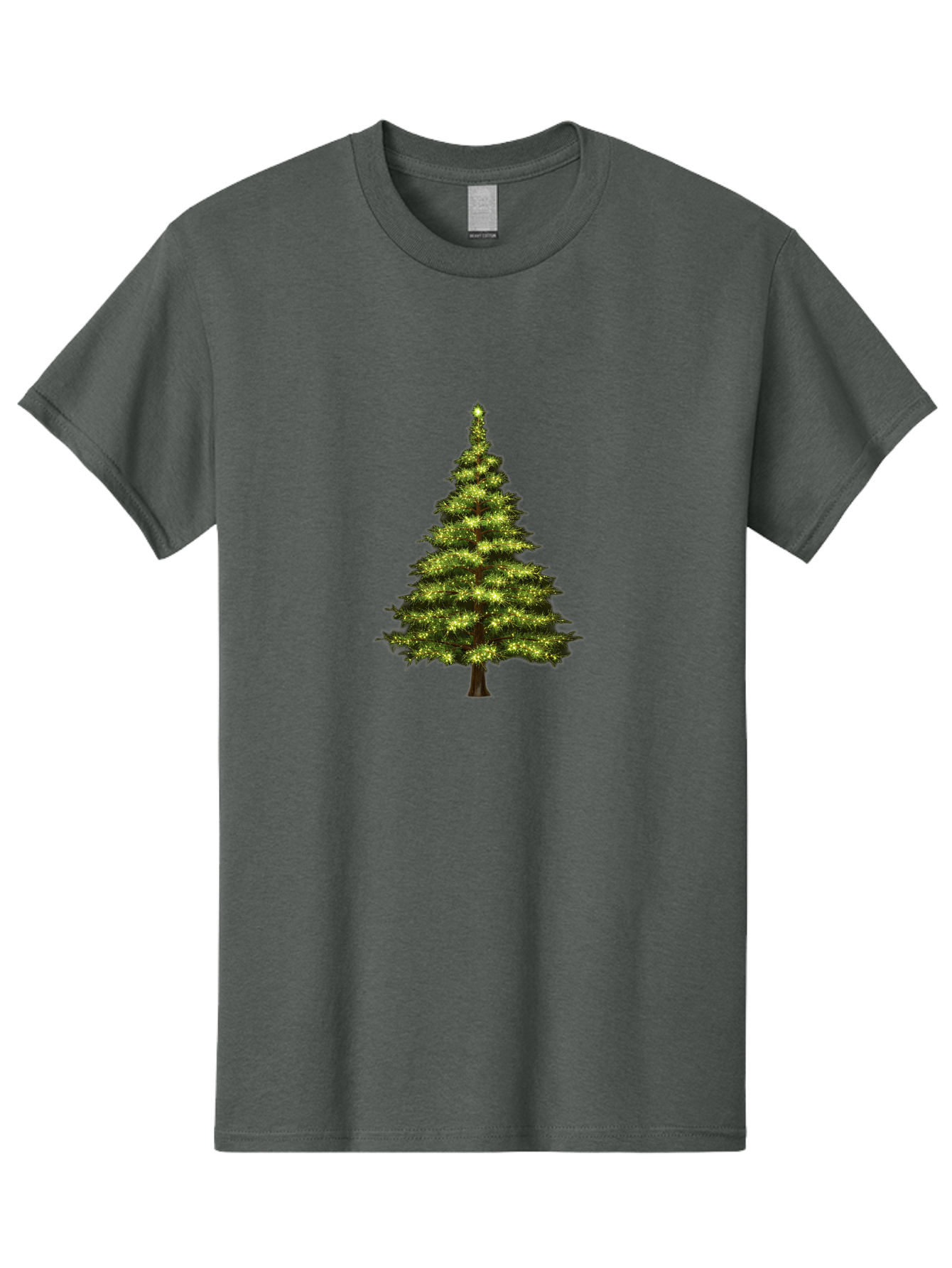 Christmas-Tree-4 Men'S Graphic Tee, 100% Cotton, Comfortable Casual Summer Wear, Machine Washable, Christmas Tree, Christmas Lights, Festive Decoration, Holiday Season, Winter Wonderland, Christmas Magic, Twinkling Lights, Evergreen Tree, Bab752
