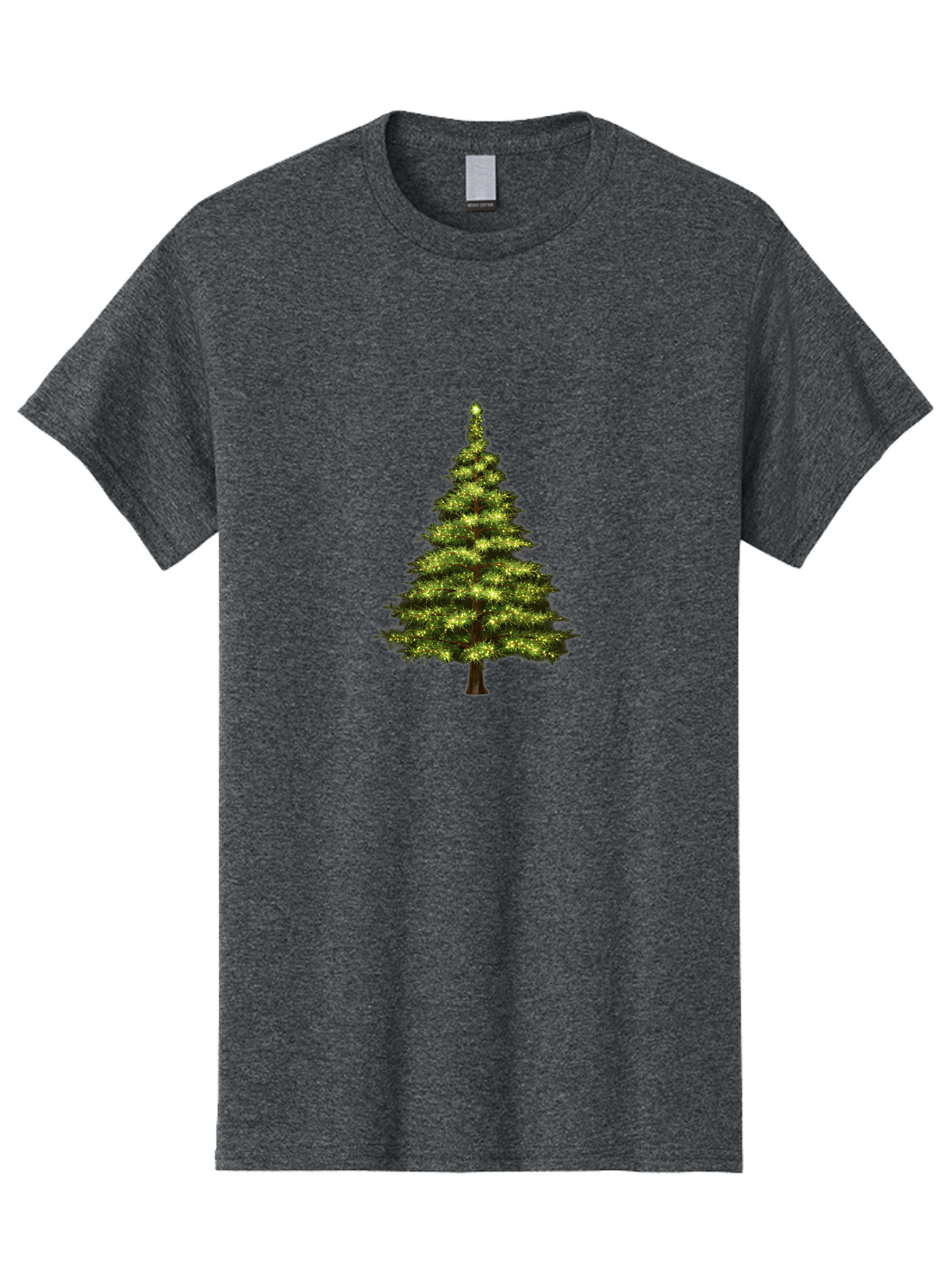 Christmas-Tree-4 Men'S Graphic Tee, 100% Cotton, Comfortable Casual Summer Wear, Machine Washable, Christmas Tree, Christmas Lights, Festive Decoration, Holiday Season, Winter Wonderland, Christmas Magic, Twinkling Lights, Evergreen Tree, Bab752